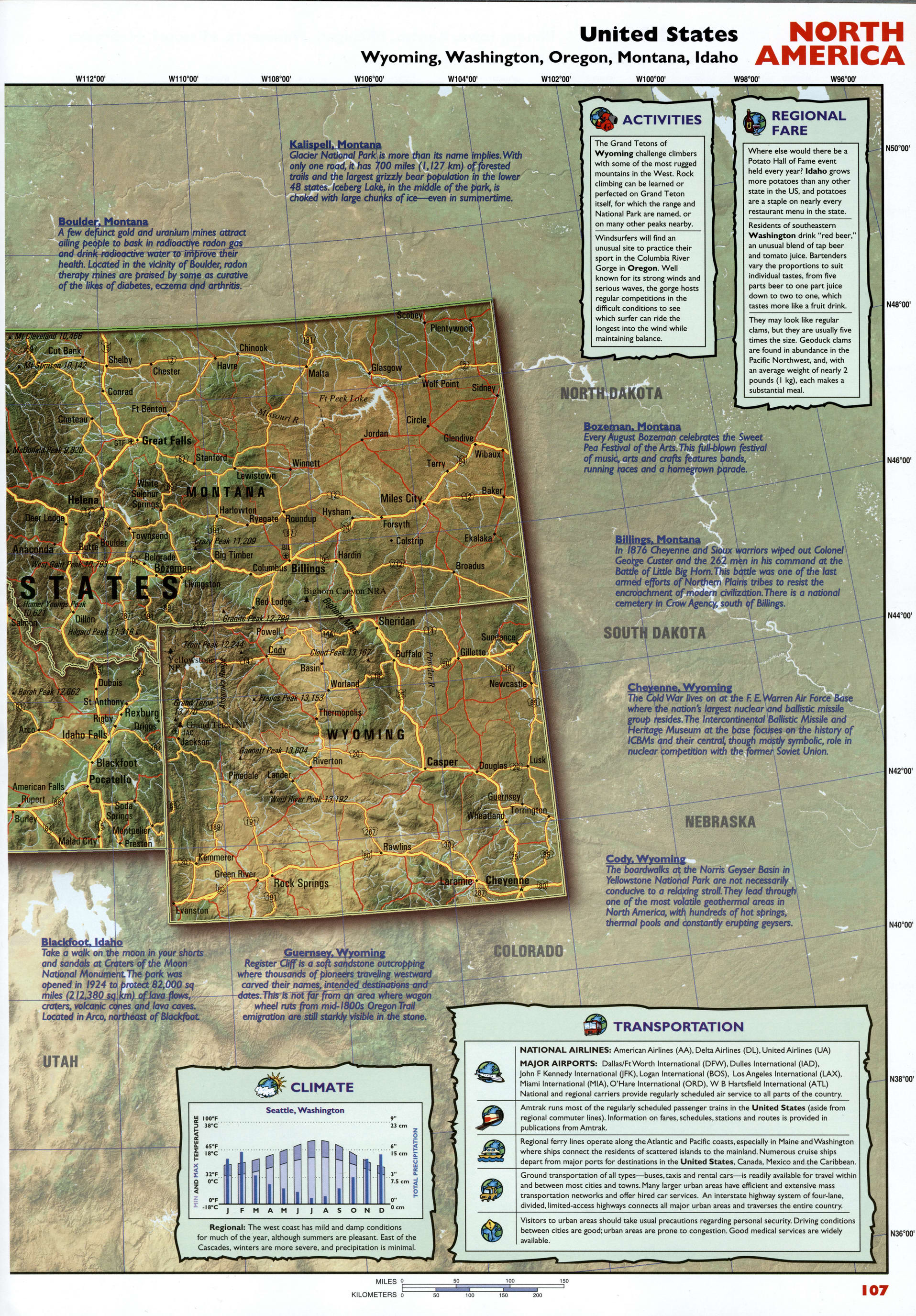 Wyoming and Montana map
