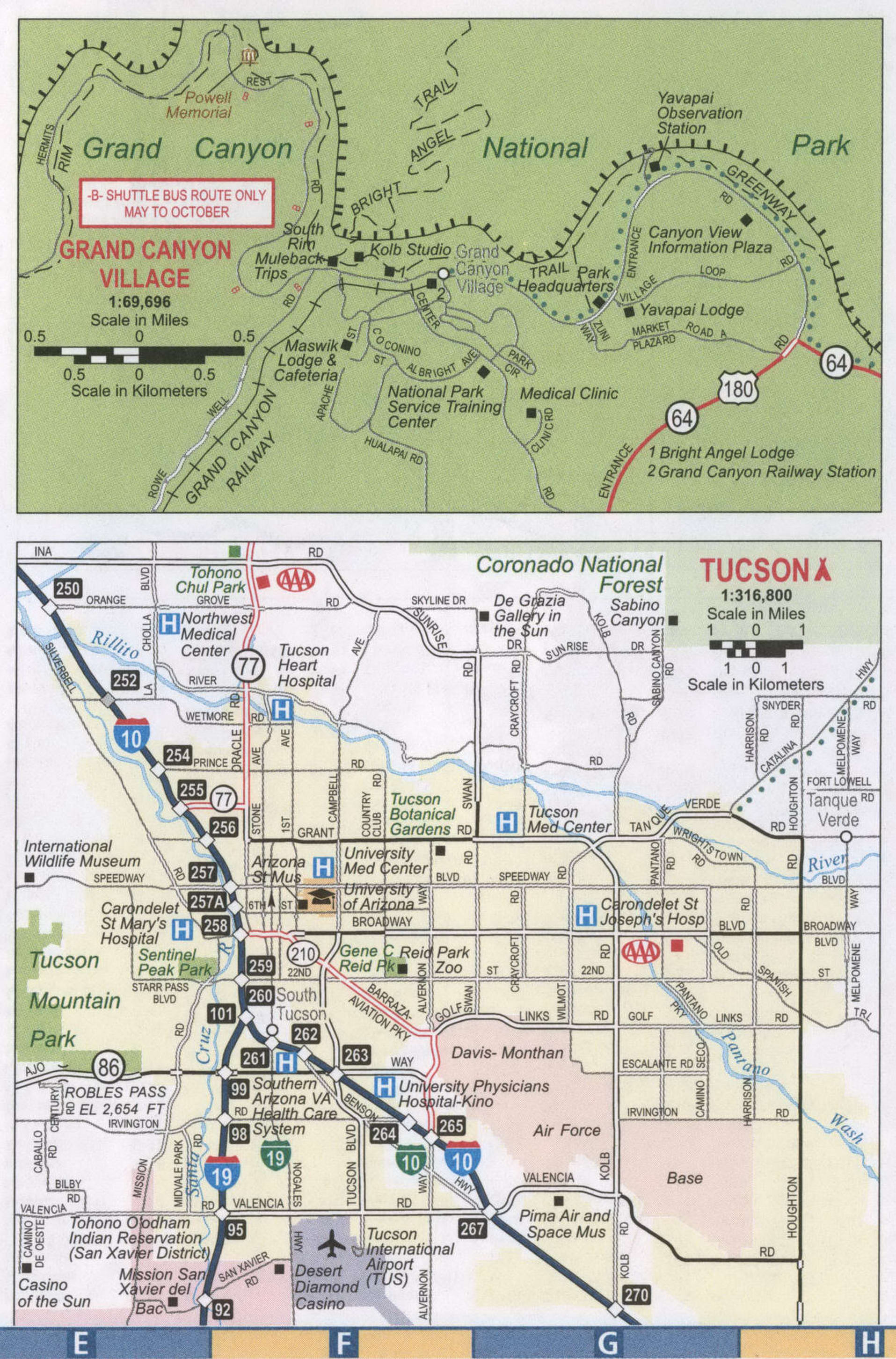 Tucson city map AZ