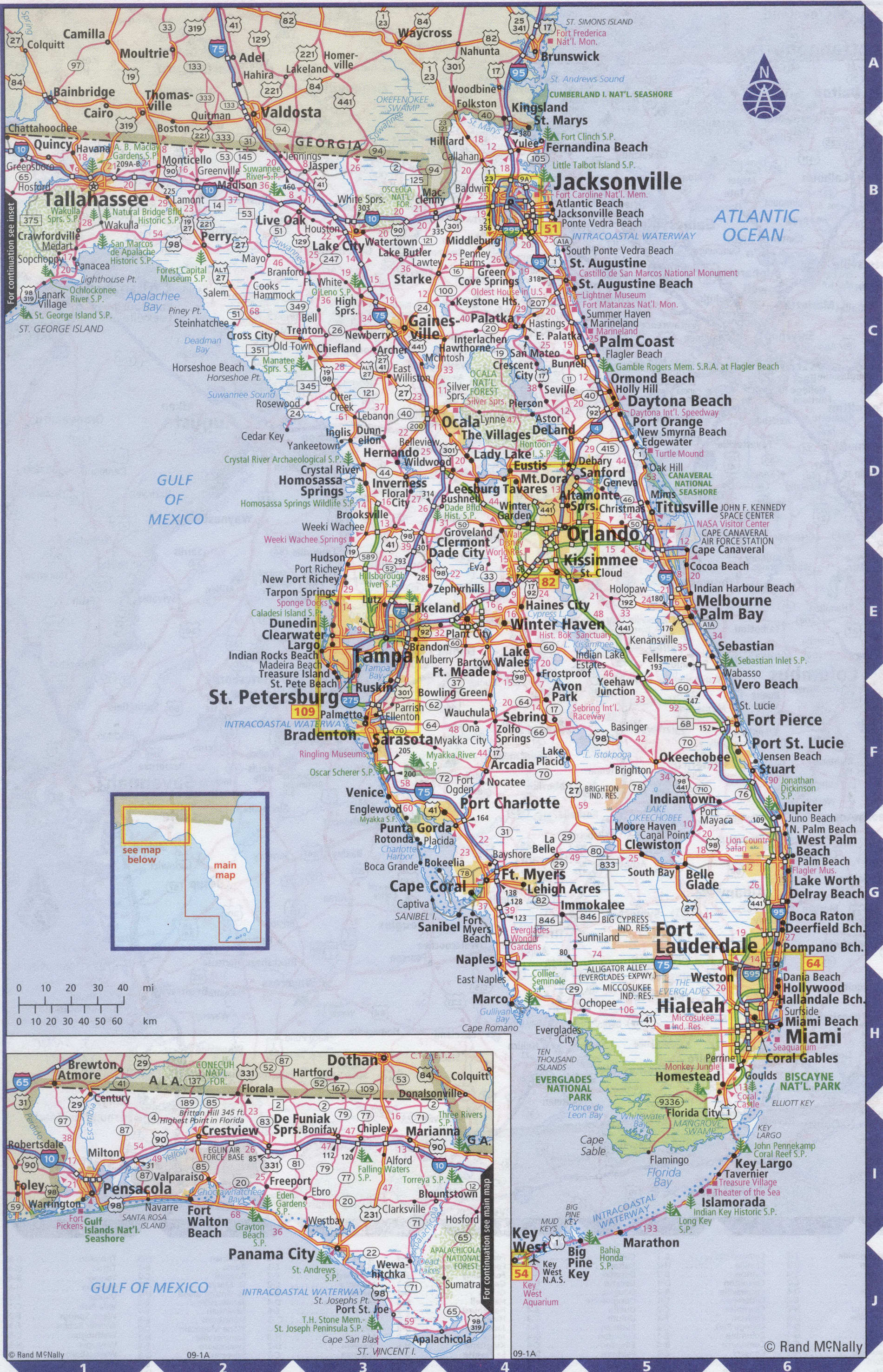 Roads map of Florida state
