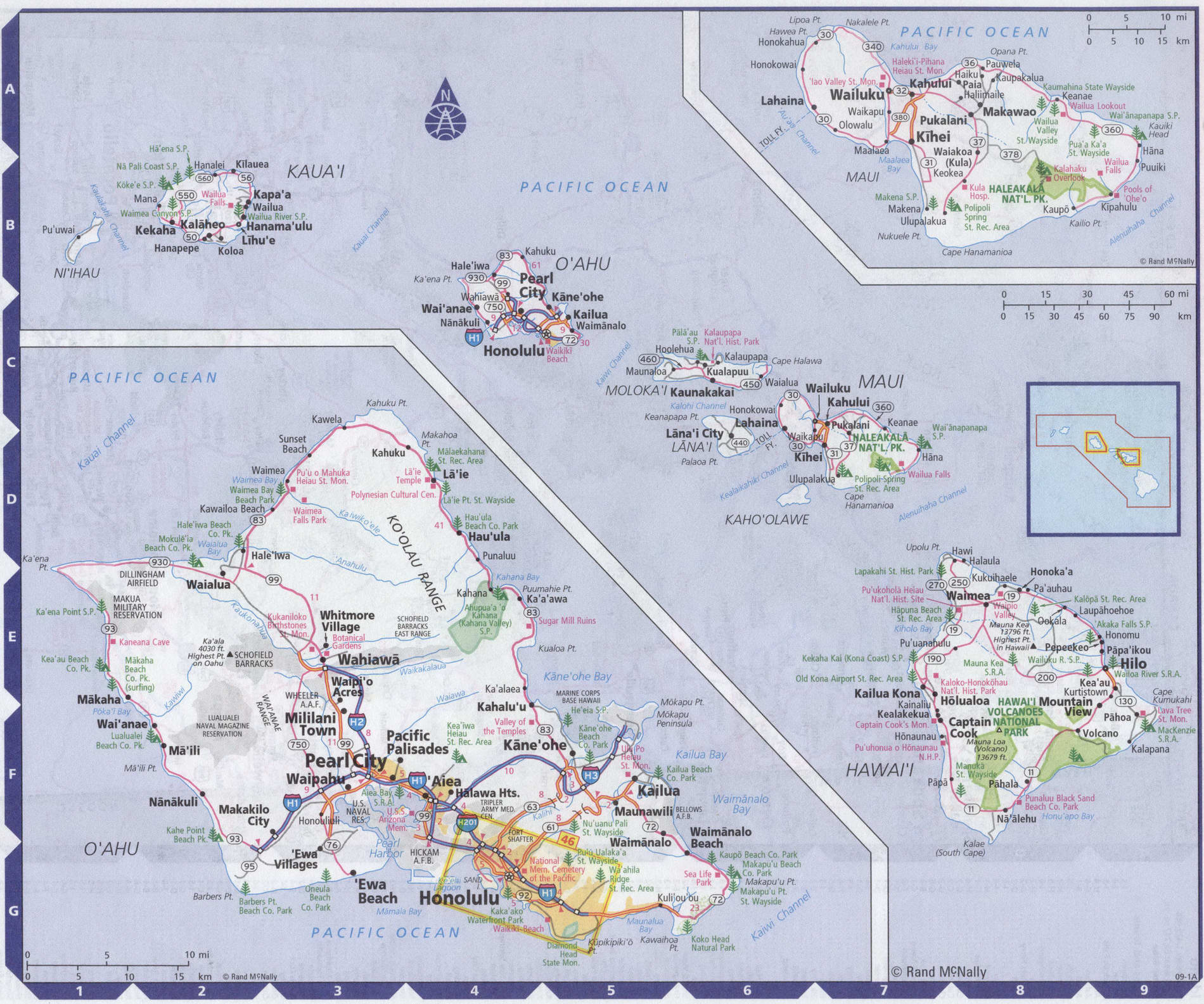 Roads map of Hawaii state