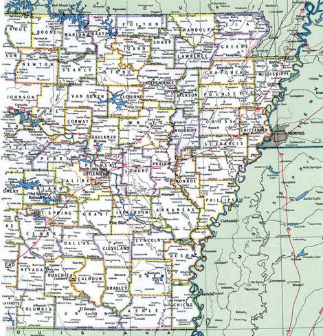 Map Counties of Arkansas state