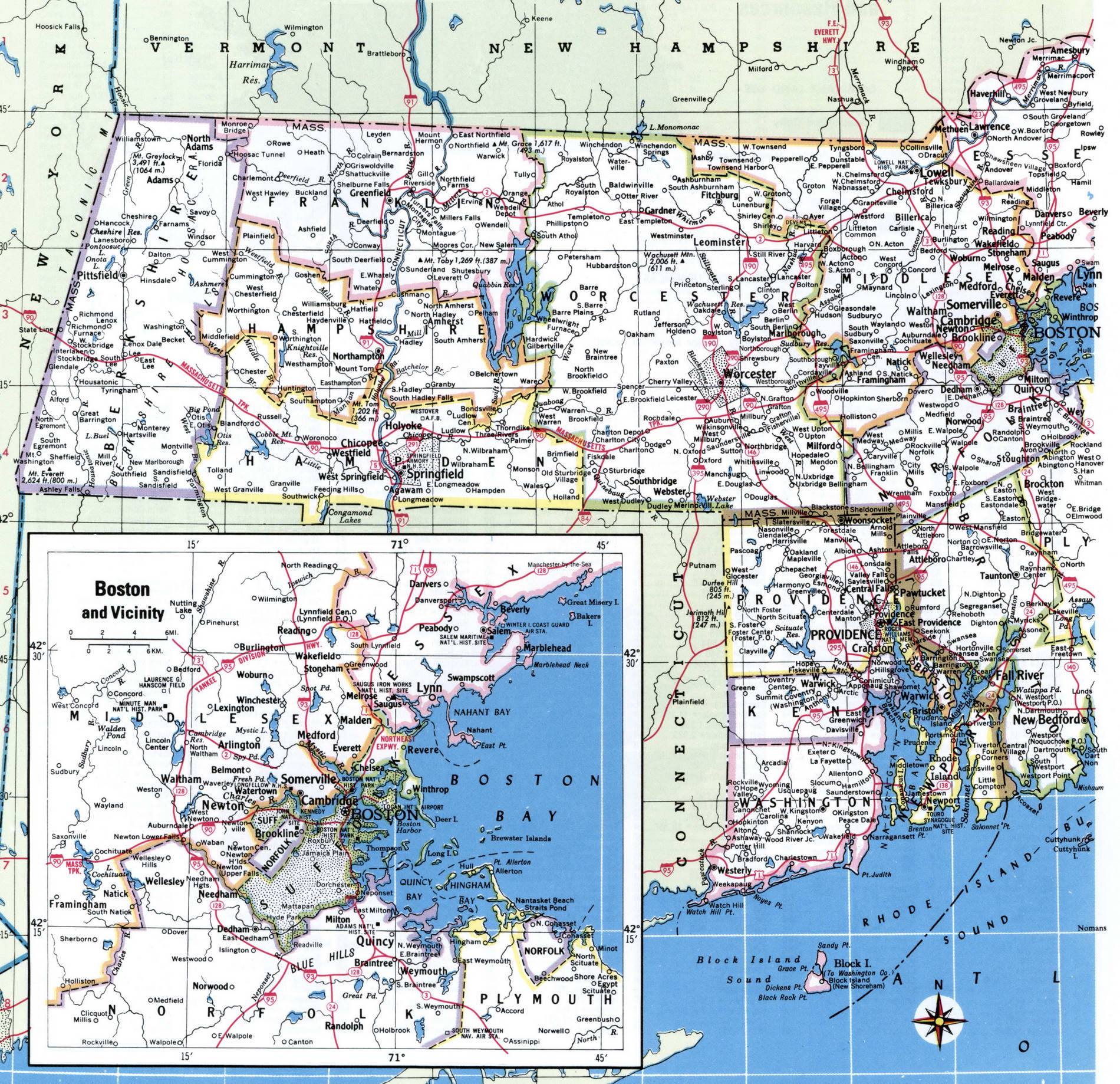 Rhode Islands counties map