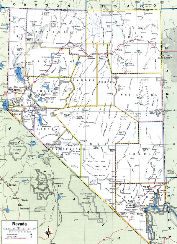 Map Counties of Nevada state