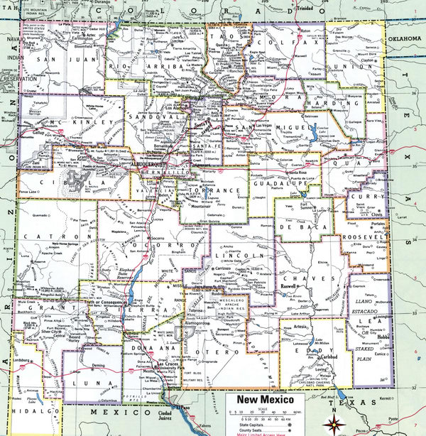 Map County of New Mexico state