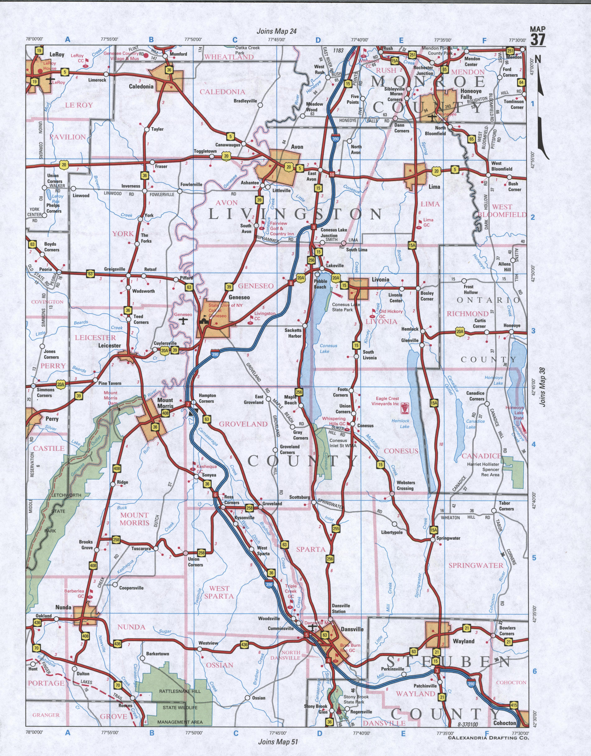 Map of Livingston County, New York state
