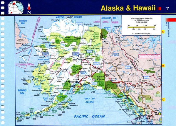 Map of Alaska state - national parks, reserves, recreation areas