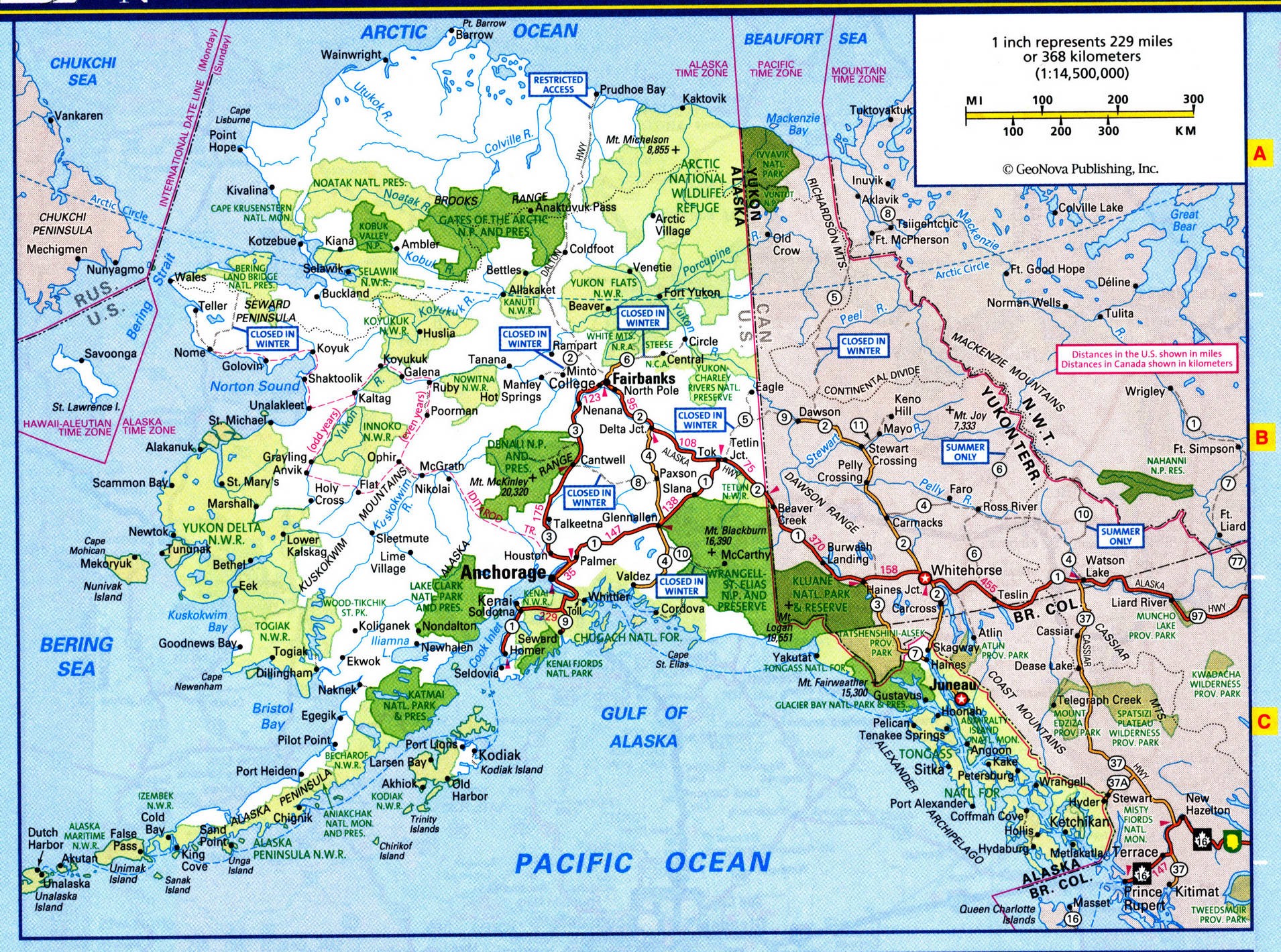 Alaska map with national parks