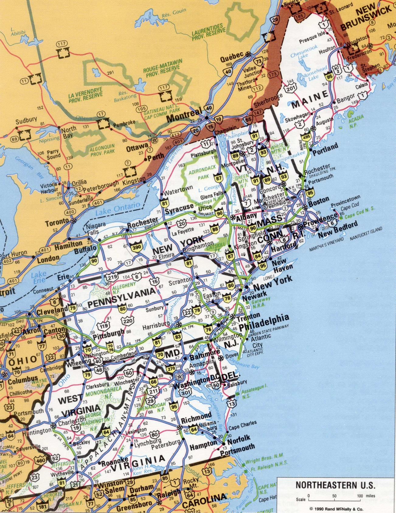 United States East Coast States Map Map