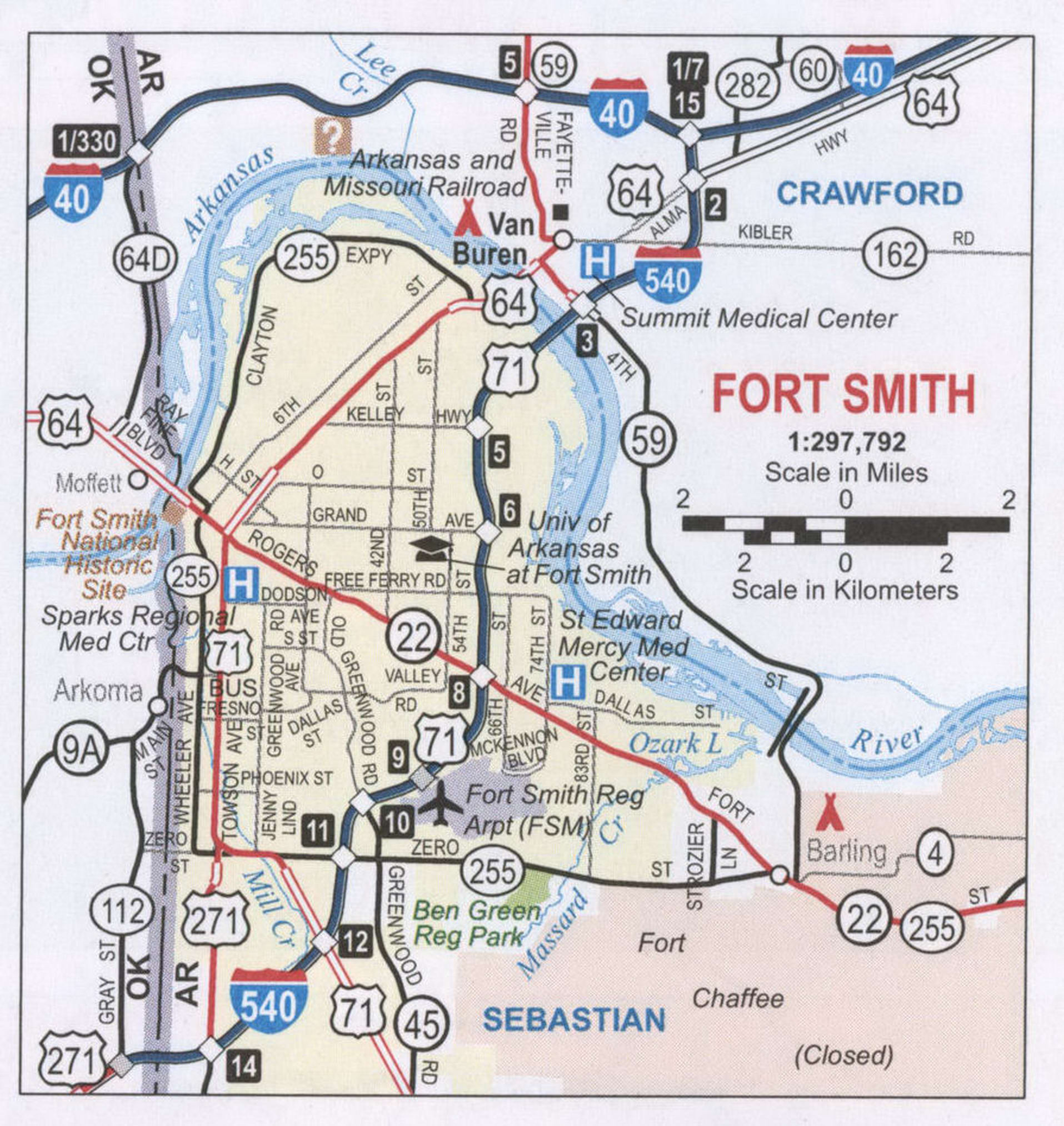 Fort Smith city map AZ