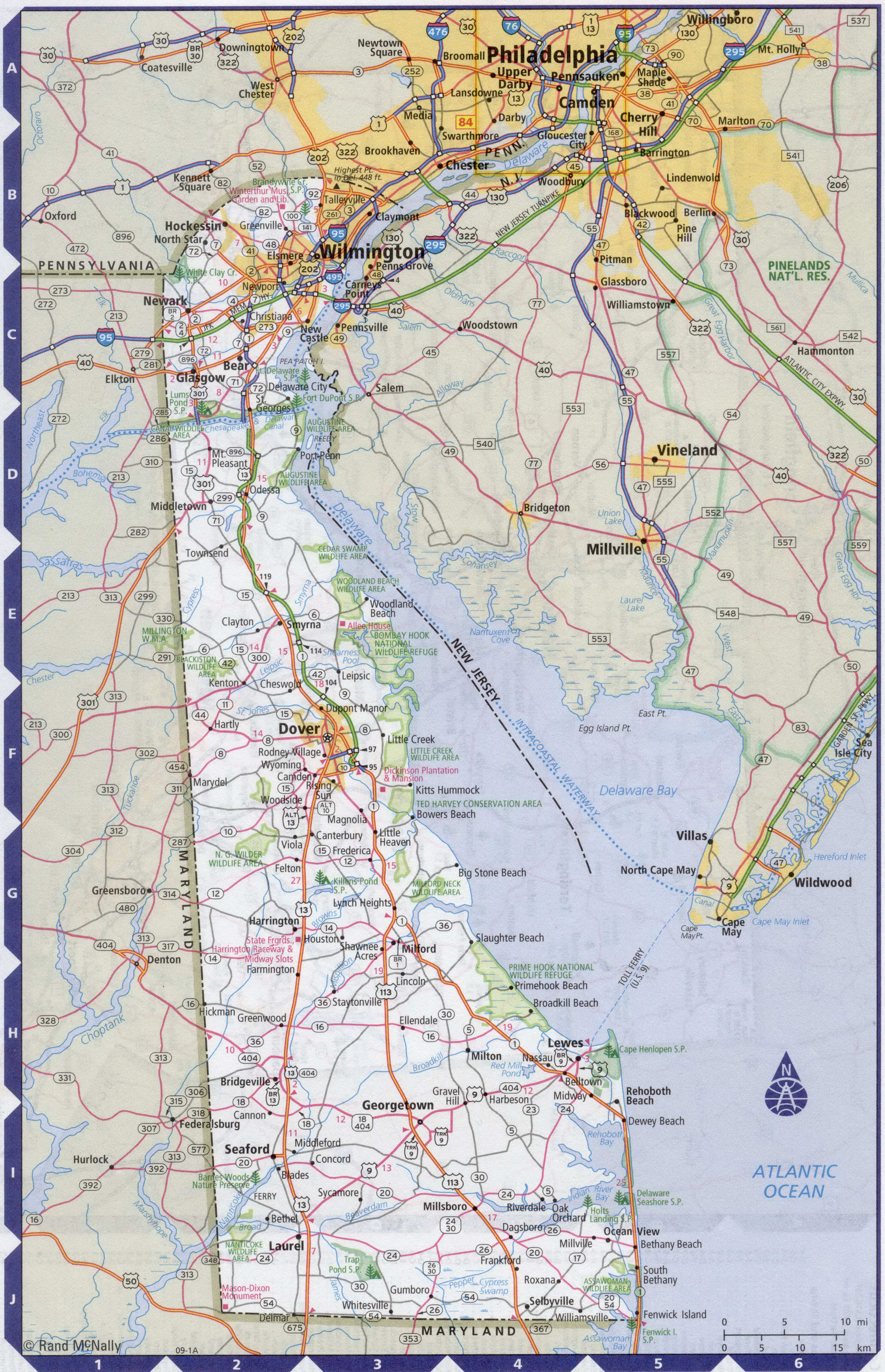 Roads map of Delaware state