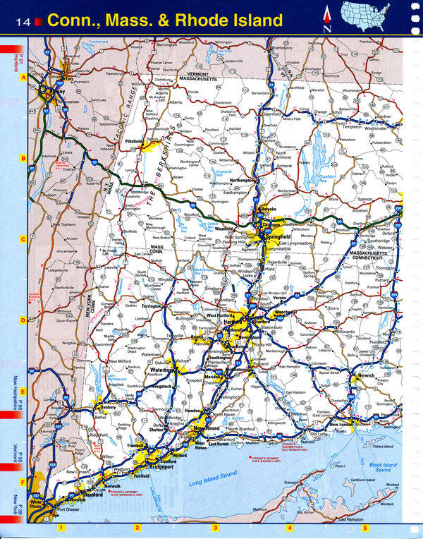 Map of Massachusetts - national parks, reserves, recreation areas