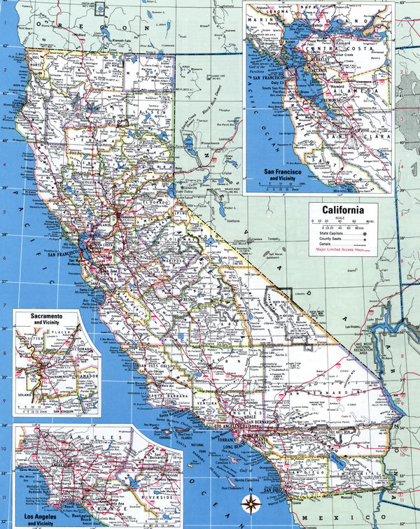 Map Counties of California state