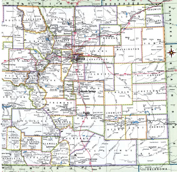 Map Counties of Colorado state