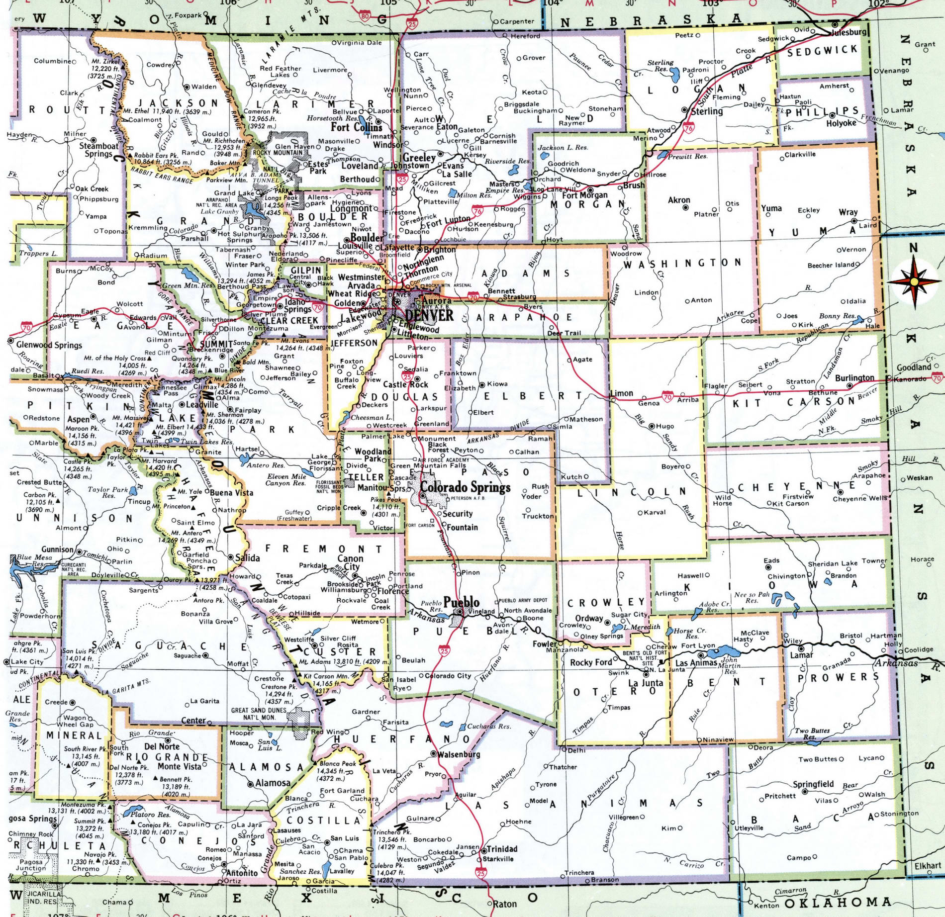 County Colorado map