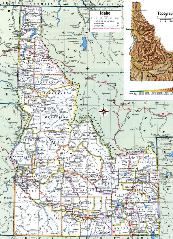 Map Counties of Idaho state