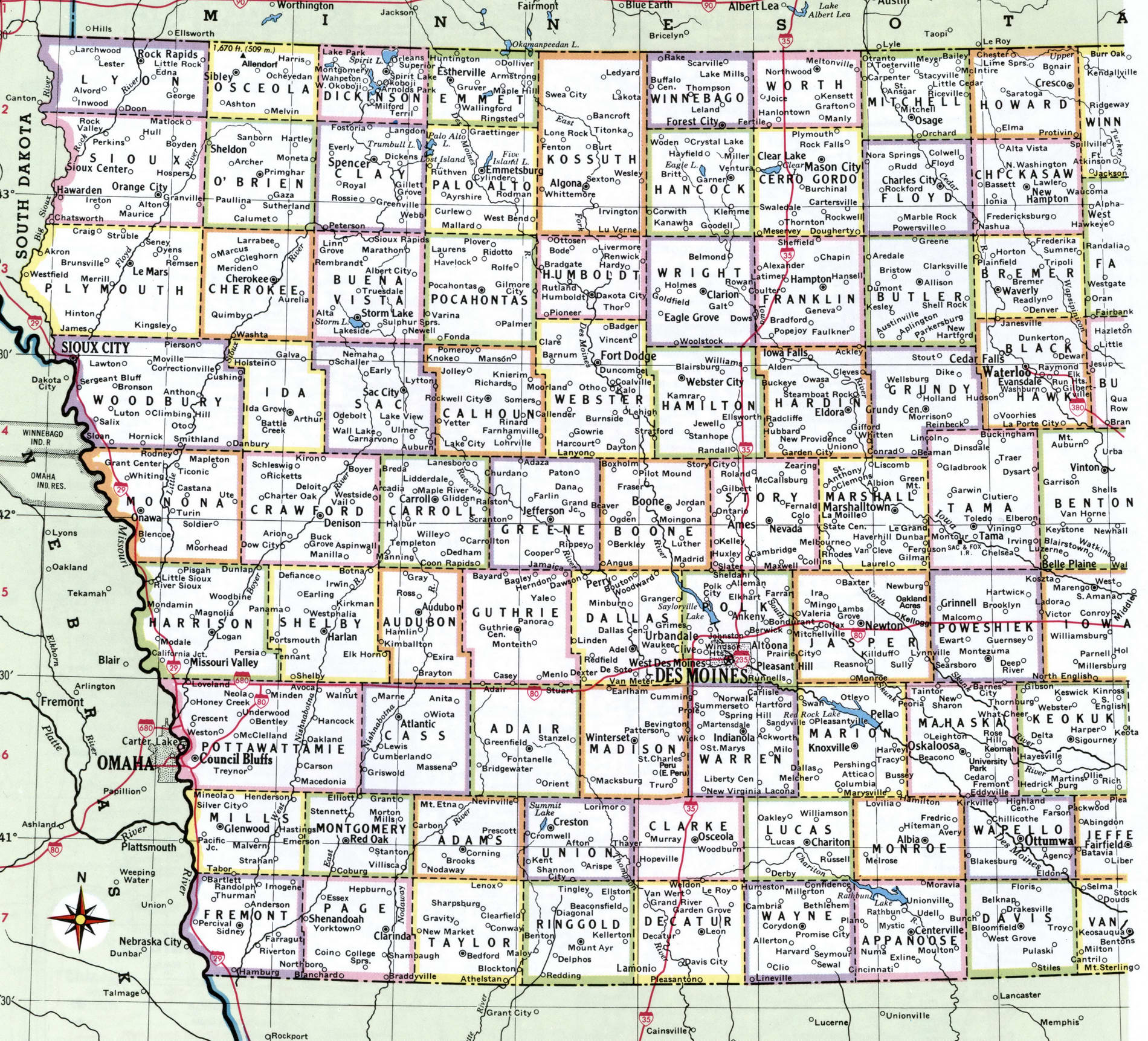 County Iowa map