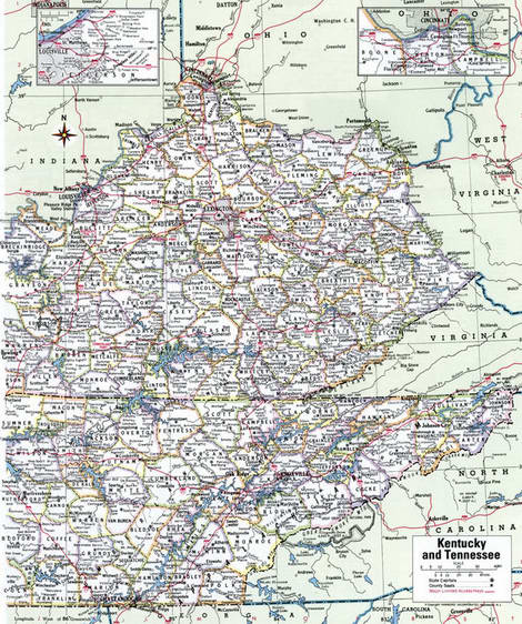 Counties of Kentucky state USA