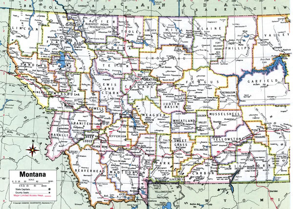 Map Counties of Montana state