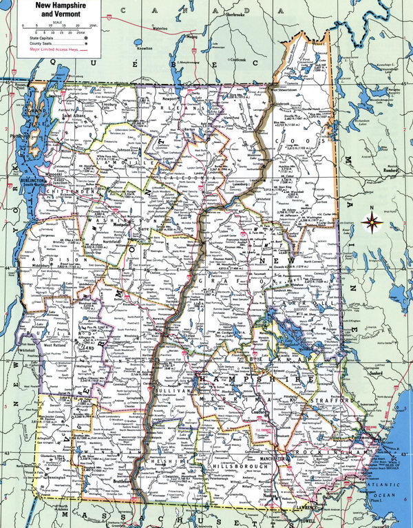 Map Counties of Vermont state