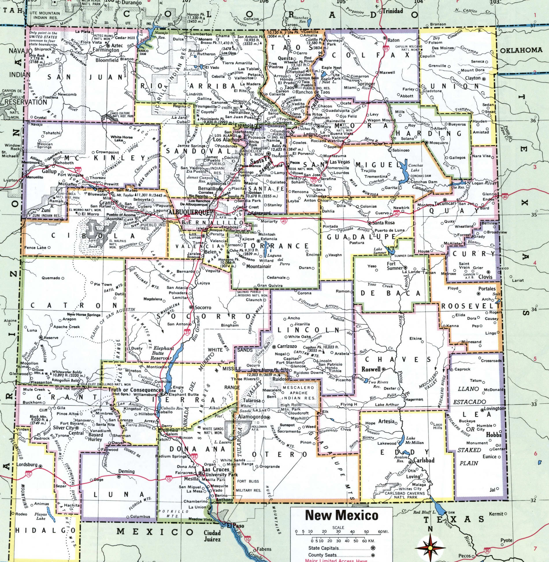 Map Counties of New Mexico state