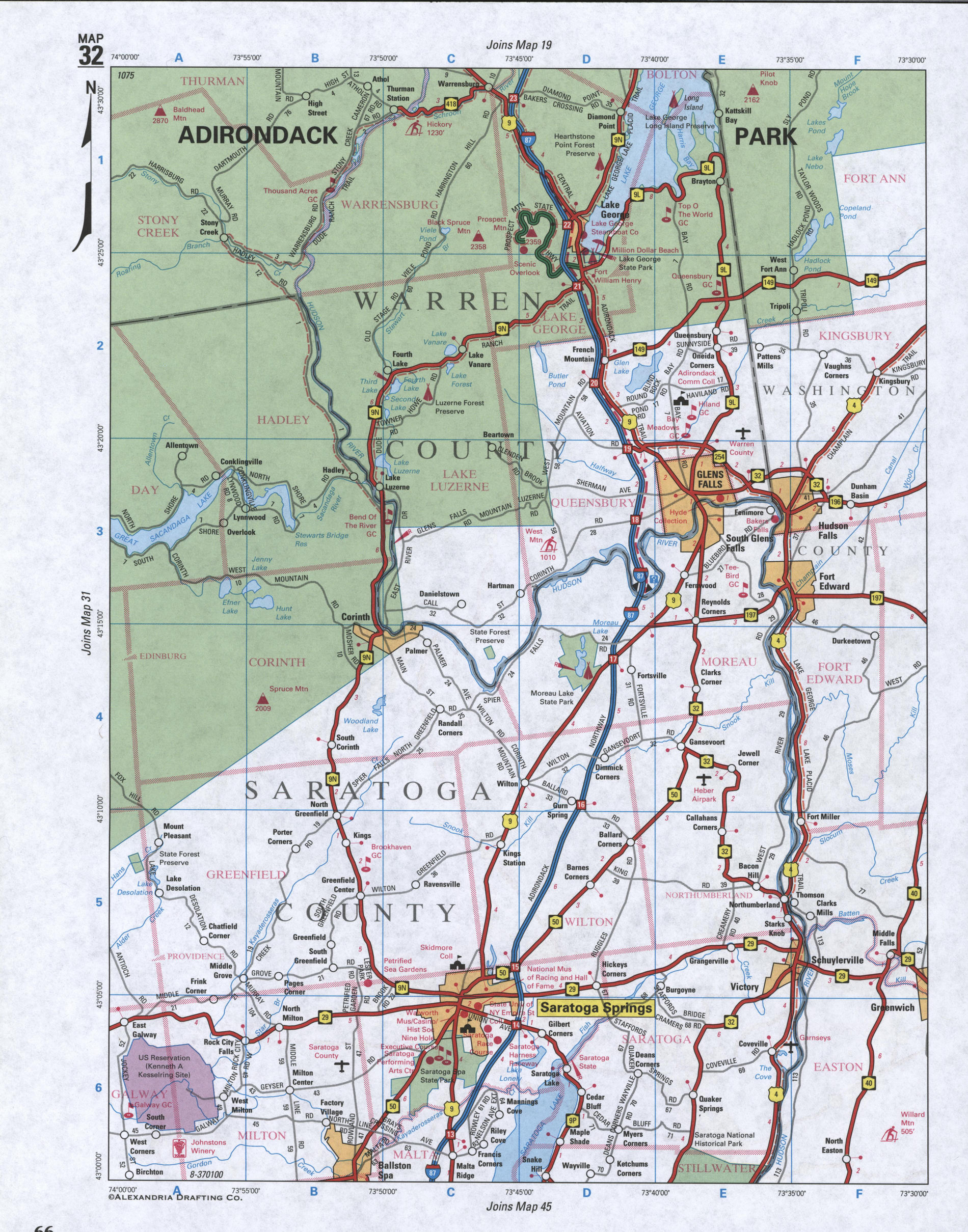 Saratoga County Tax Map Map Of Saratoga County, New York State. Detailed Image Map Of Saratoga