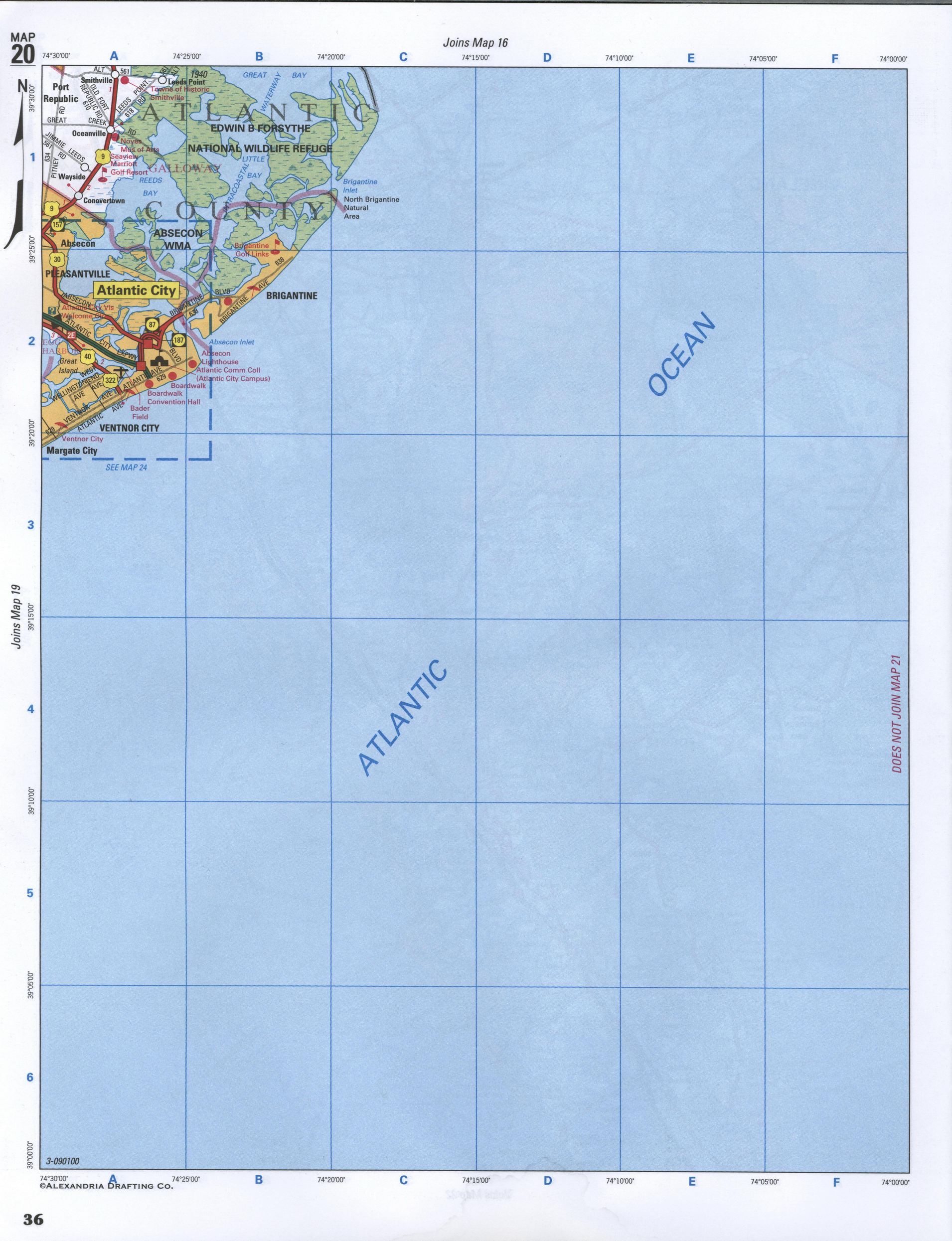 Map of Atlantic County, New Jersey