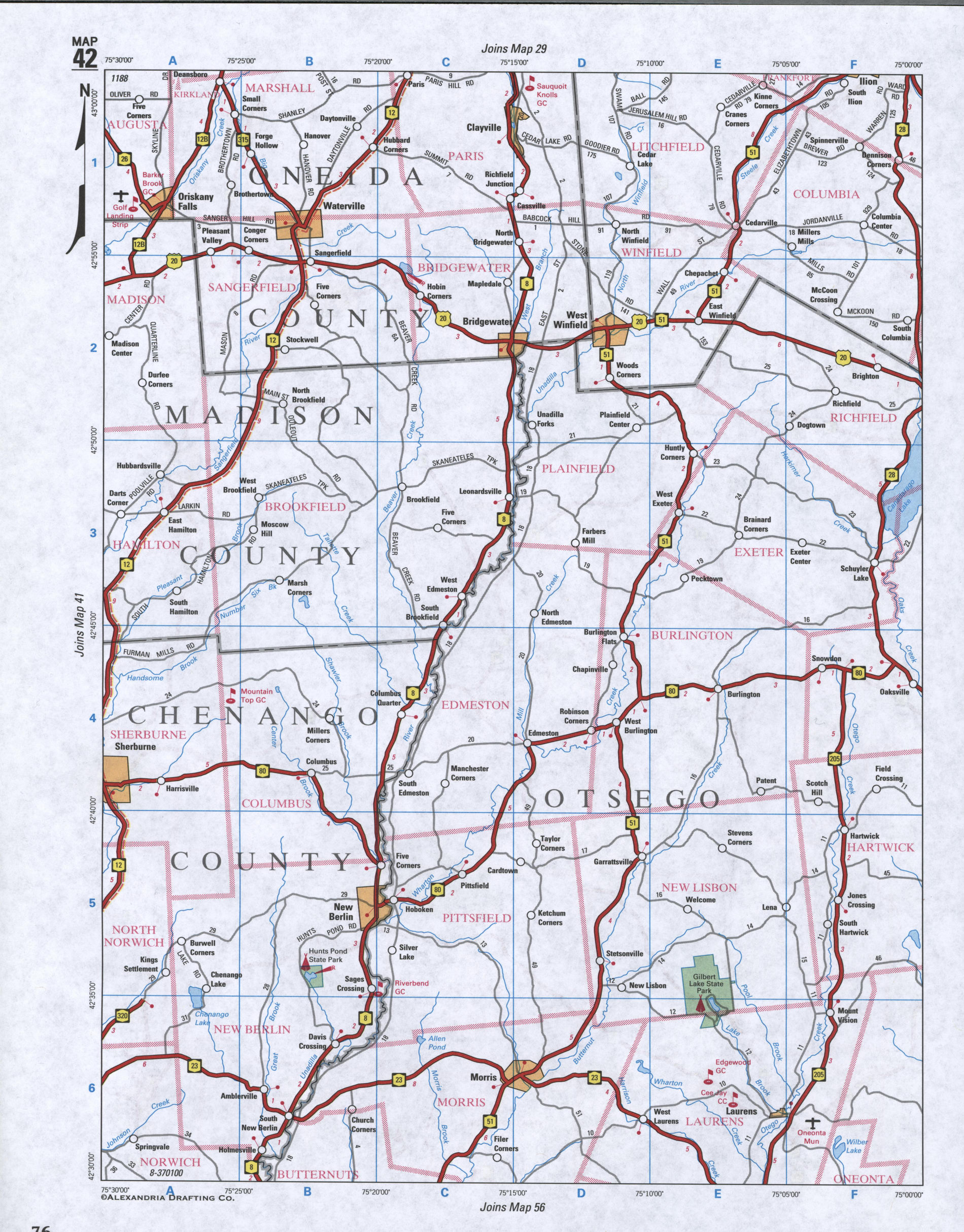 Map of Otsego County