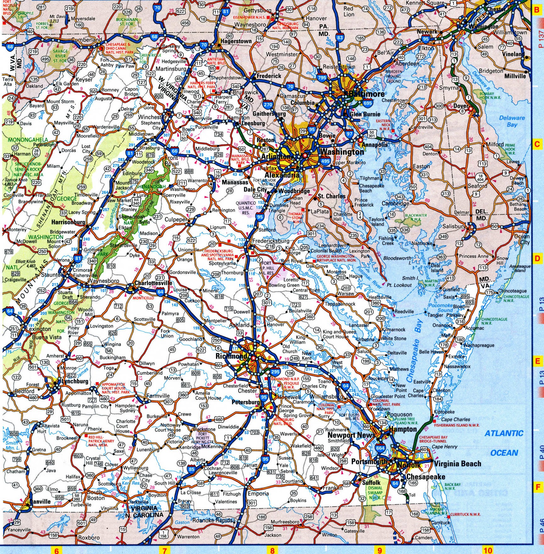 Maps of West Virginia state with highways, roads, cities, counties ...