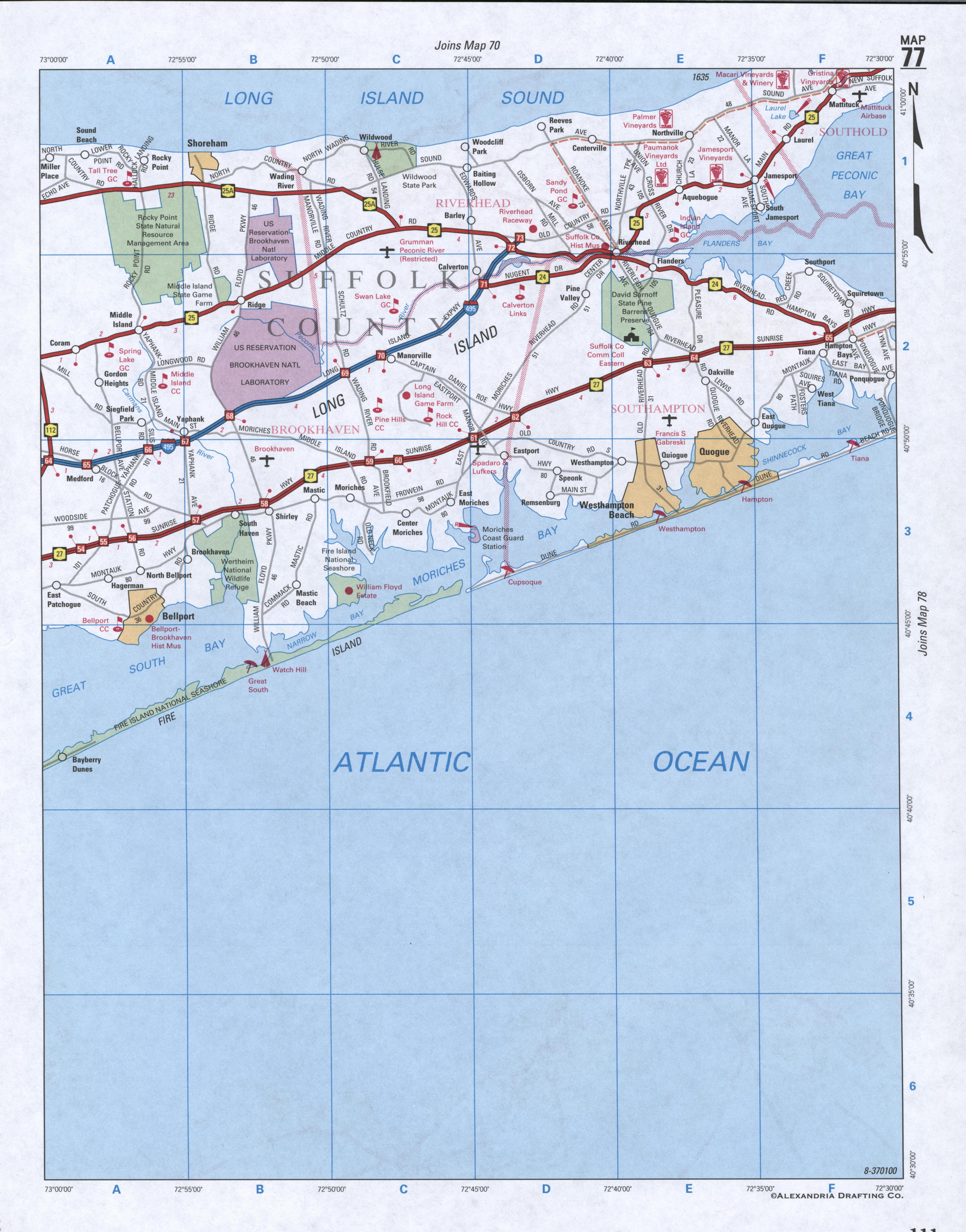 Map of Suffolk County