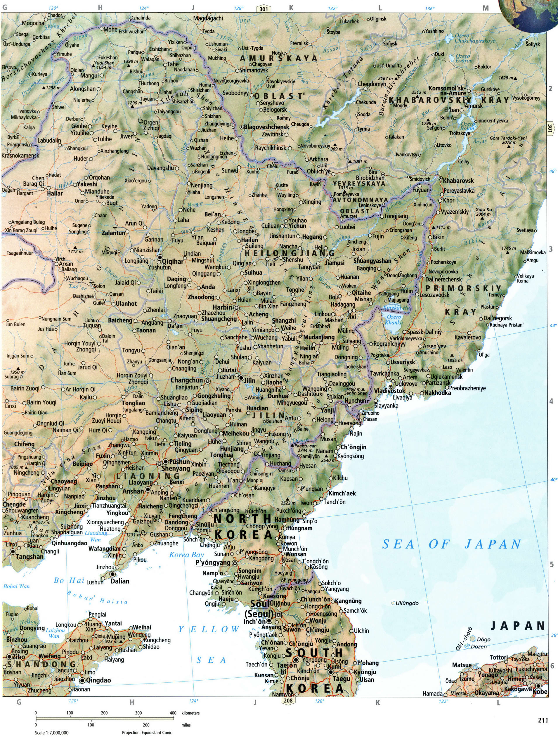 Northeast China map