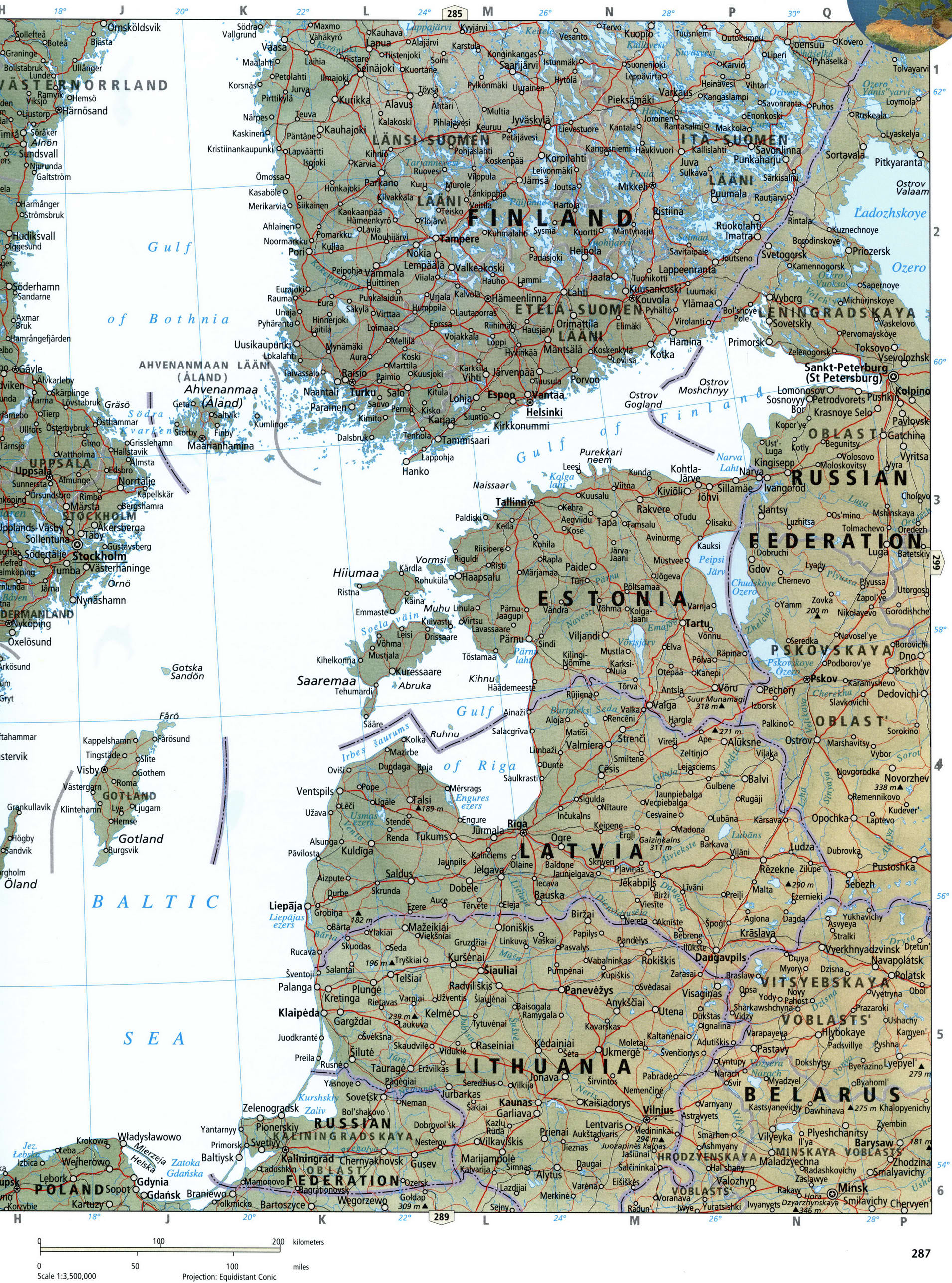 Baltic States map