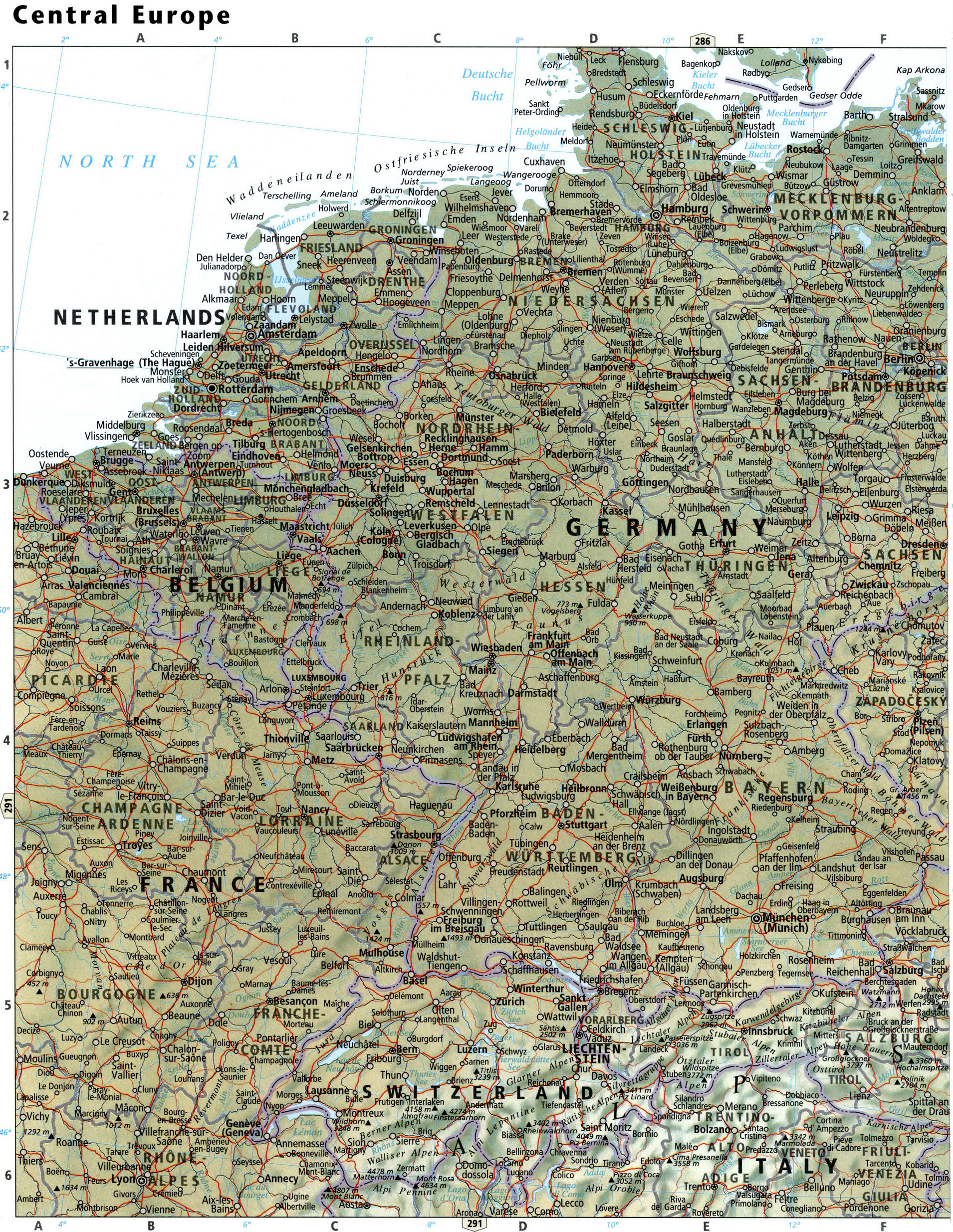 Central Europe map