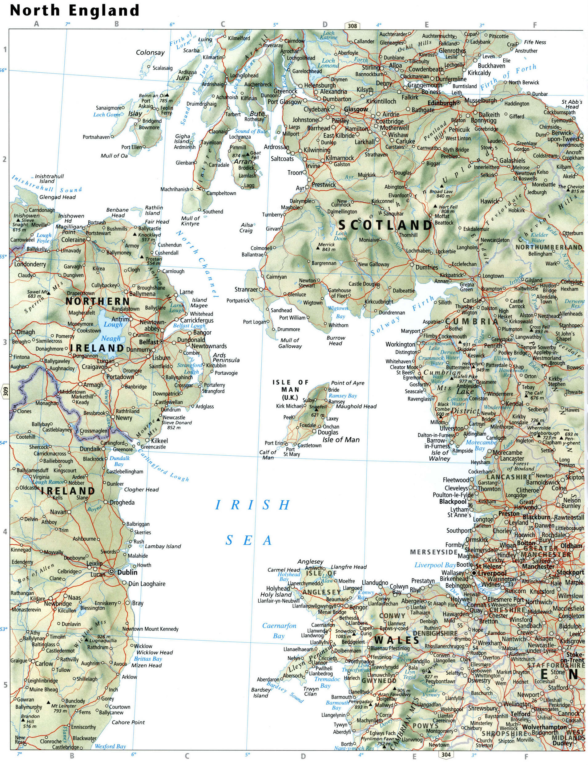Northern Ireland map, Scotland