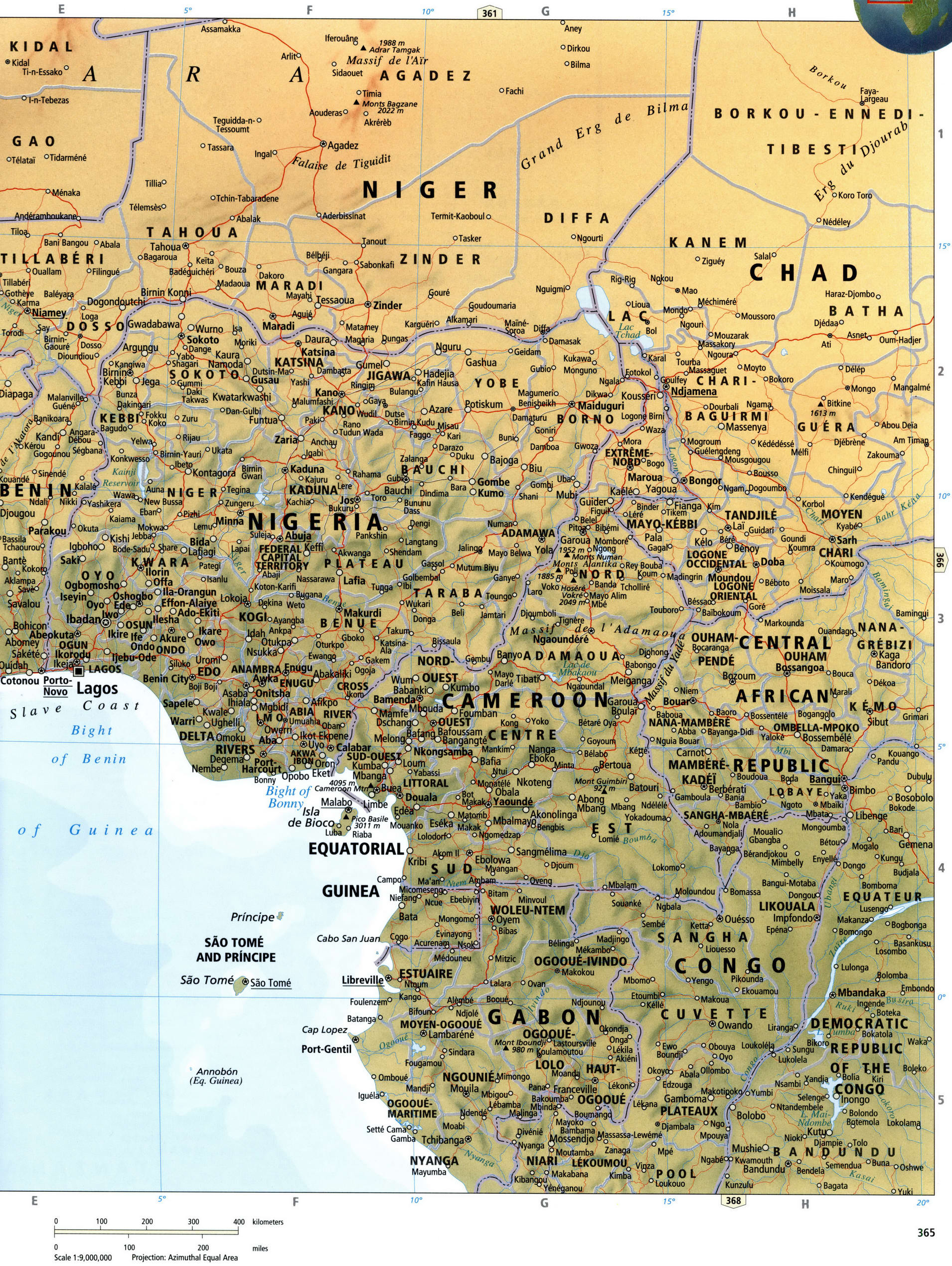 West Africa detailed map