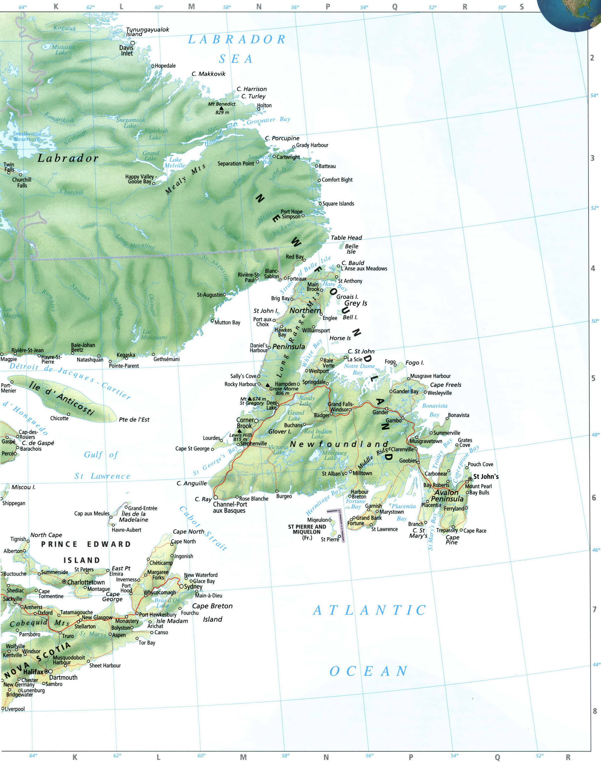 Newfoundland map