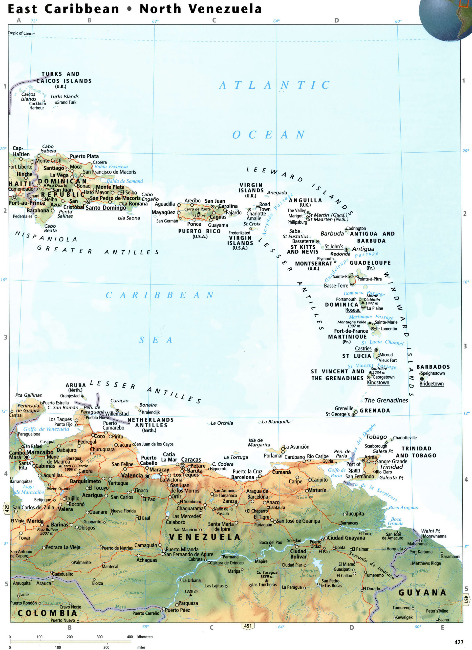 Caribean sea map