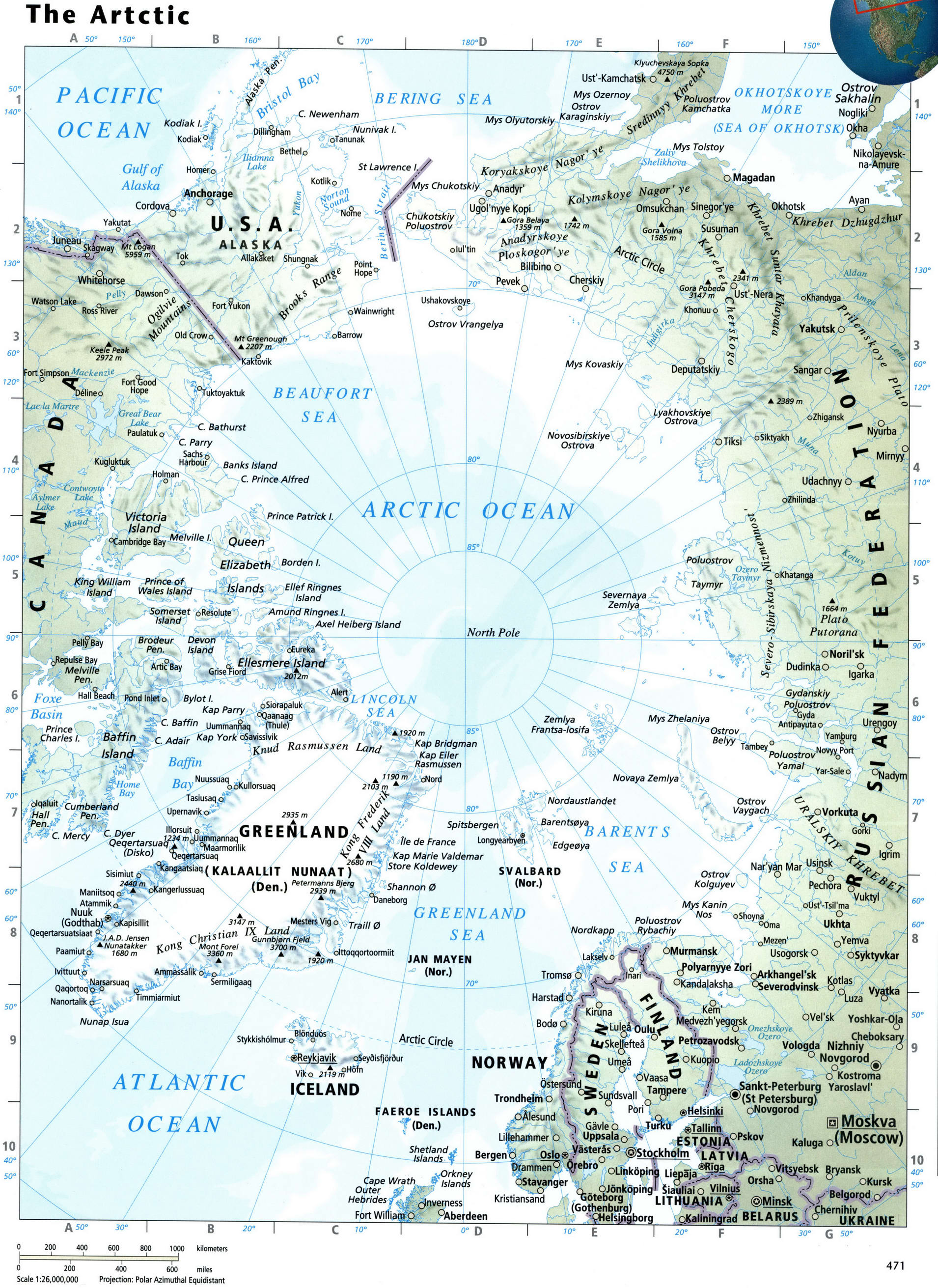 Arctic region map