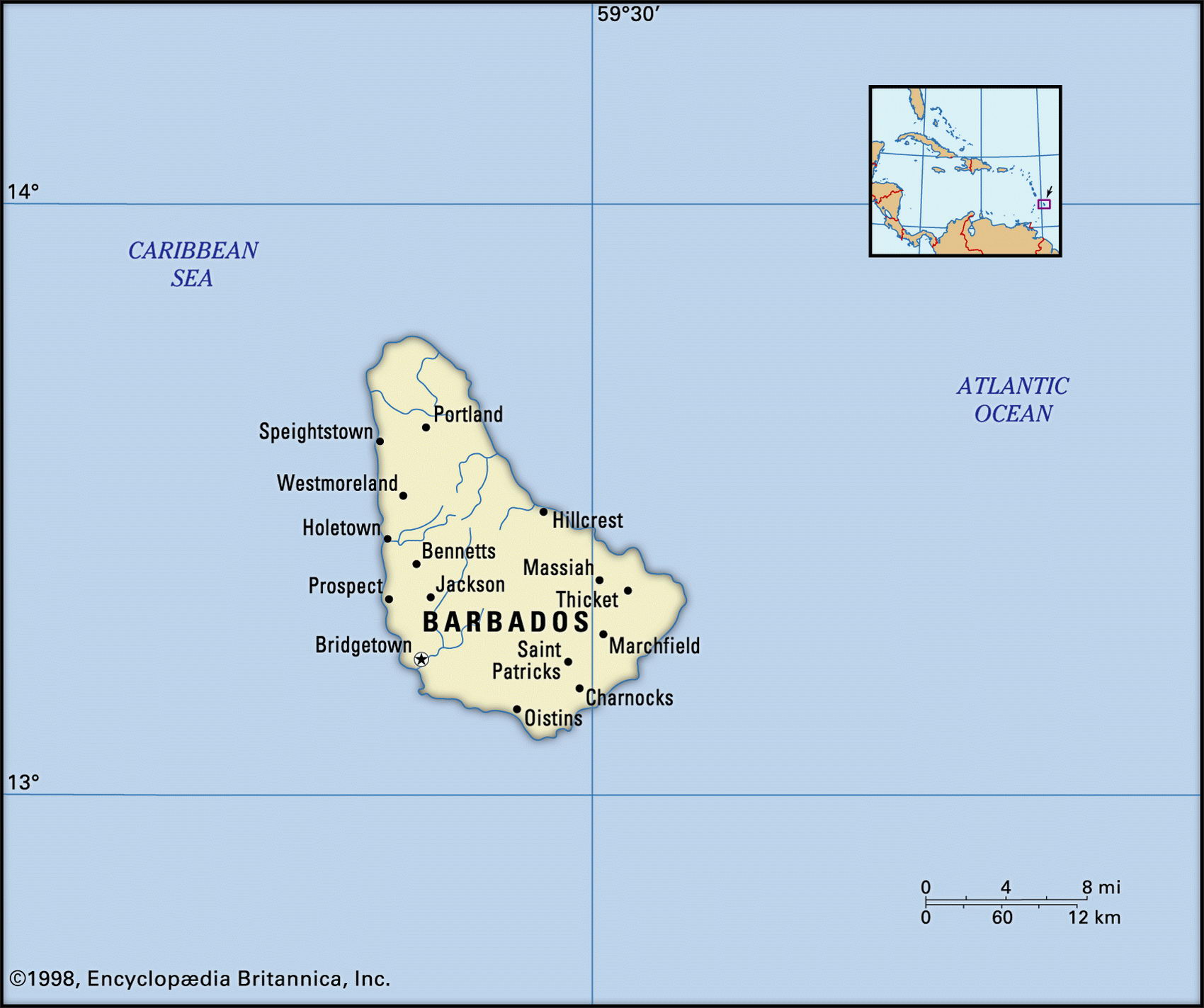 Map Of Barbados And Geographical Facts Where Barbados Is On The World Map World Atlas