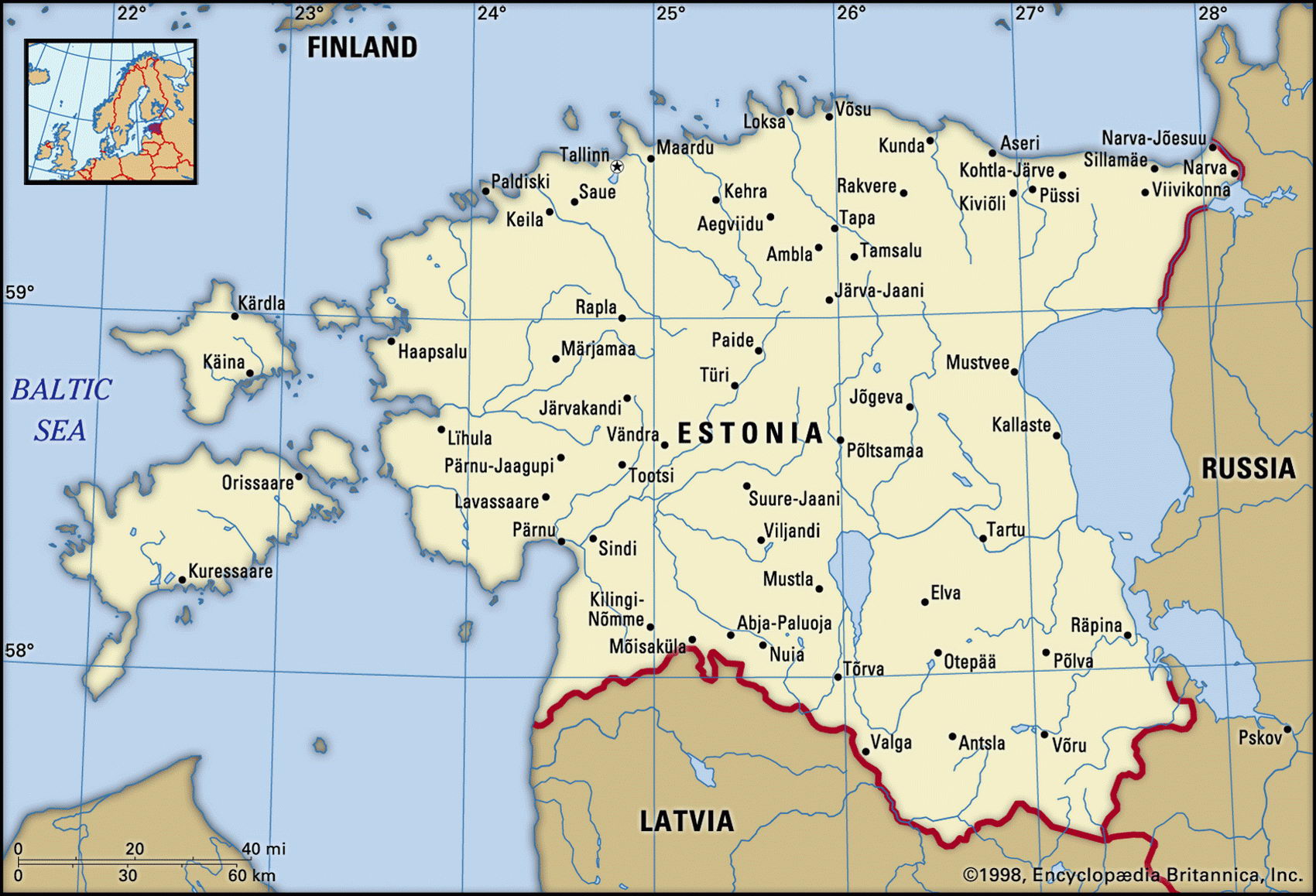 Map of Estonia and geographical facts, Where Estonia is on the world ...