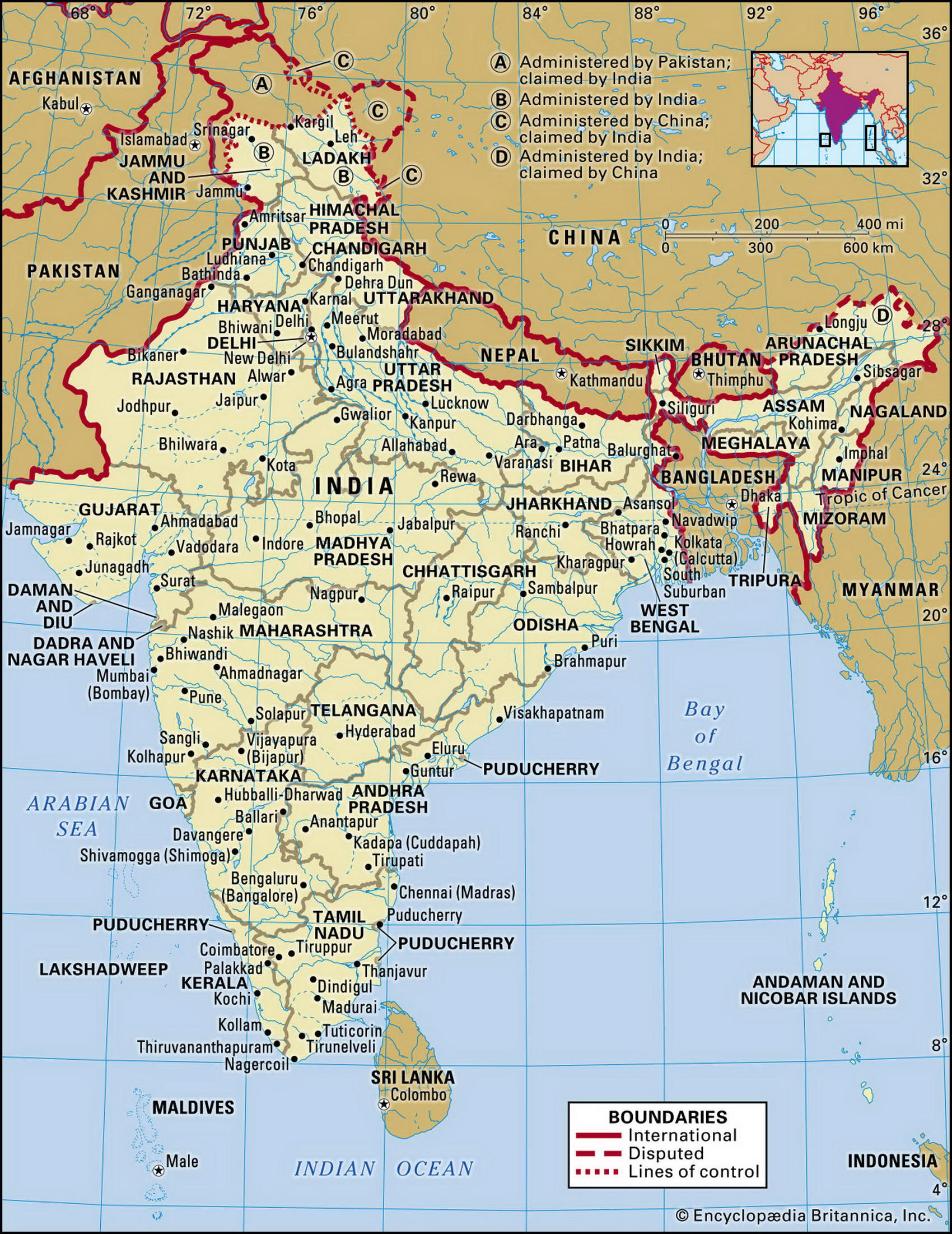 Map Of India And Geographical Facts Where India Is On The World Map Map Of India And Geographical Facts Where India Is On The World Map