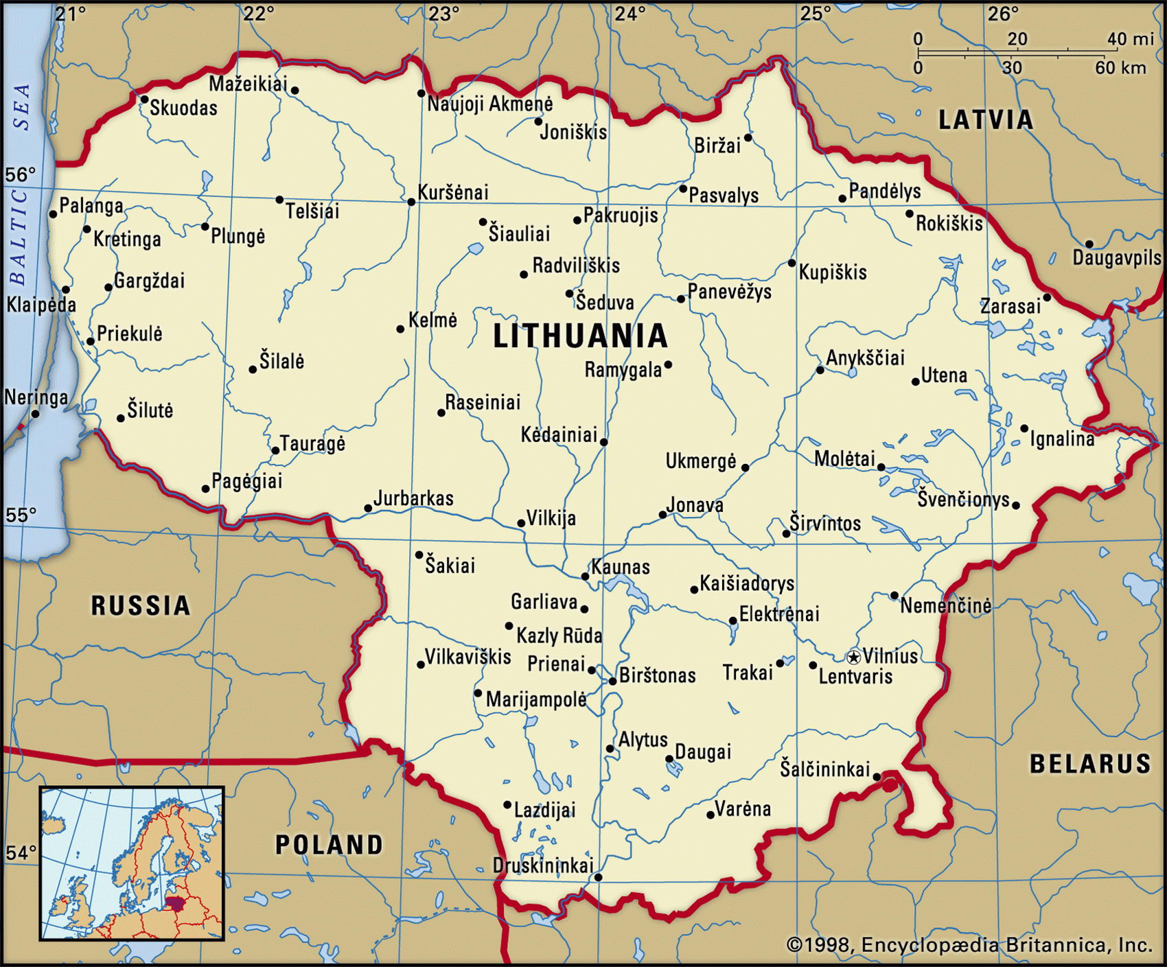Lithuania map Litva