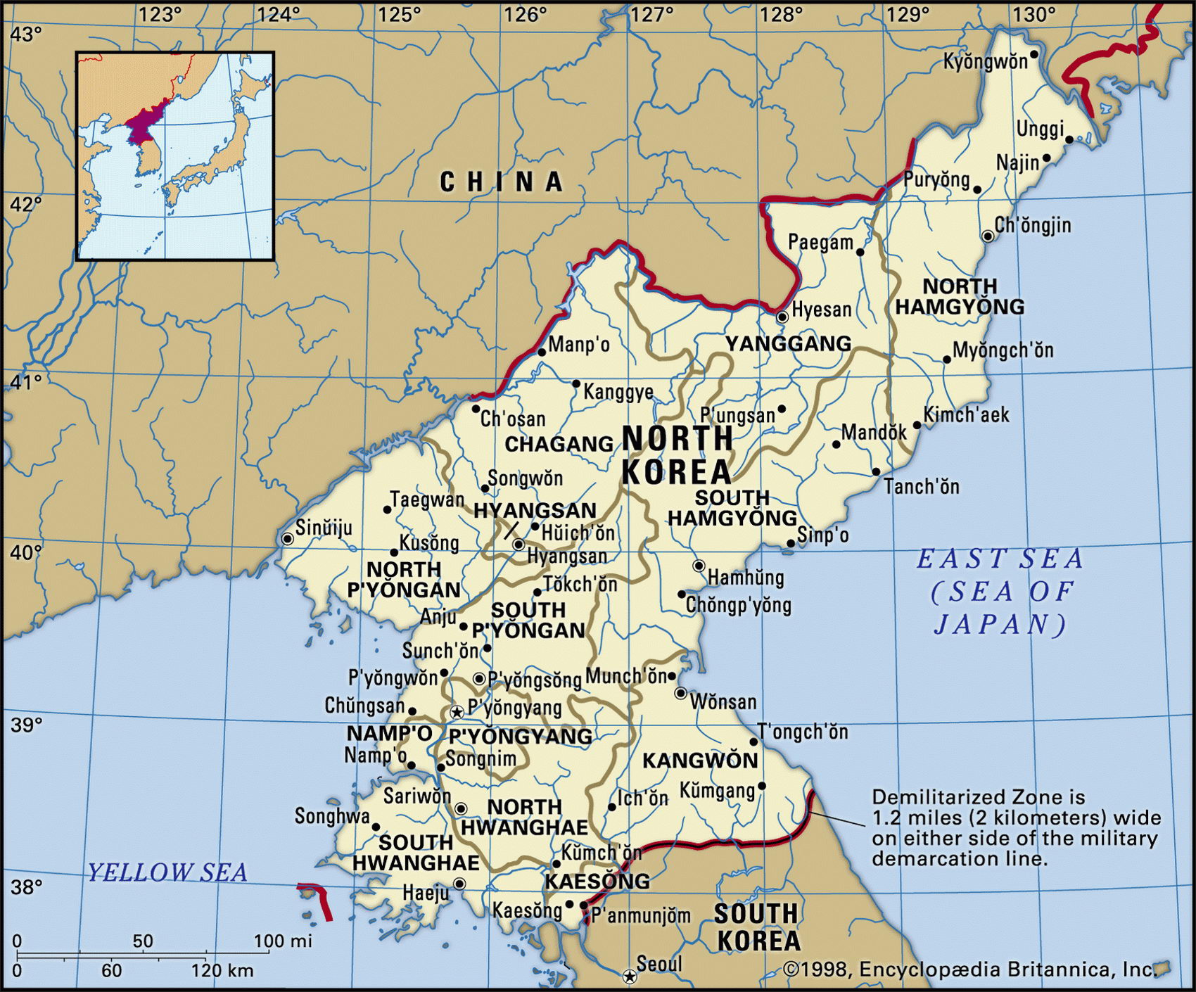 Map Of North Korea And Geographical Facts Where North Korea Is On The   North Korea 