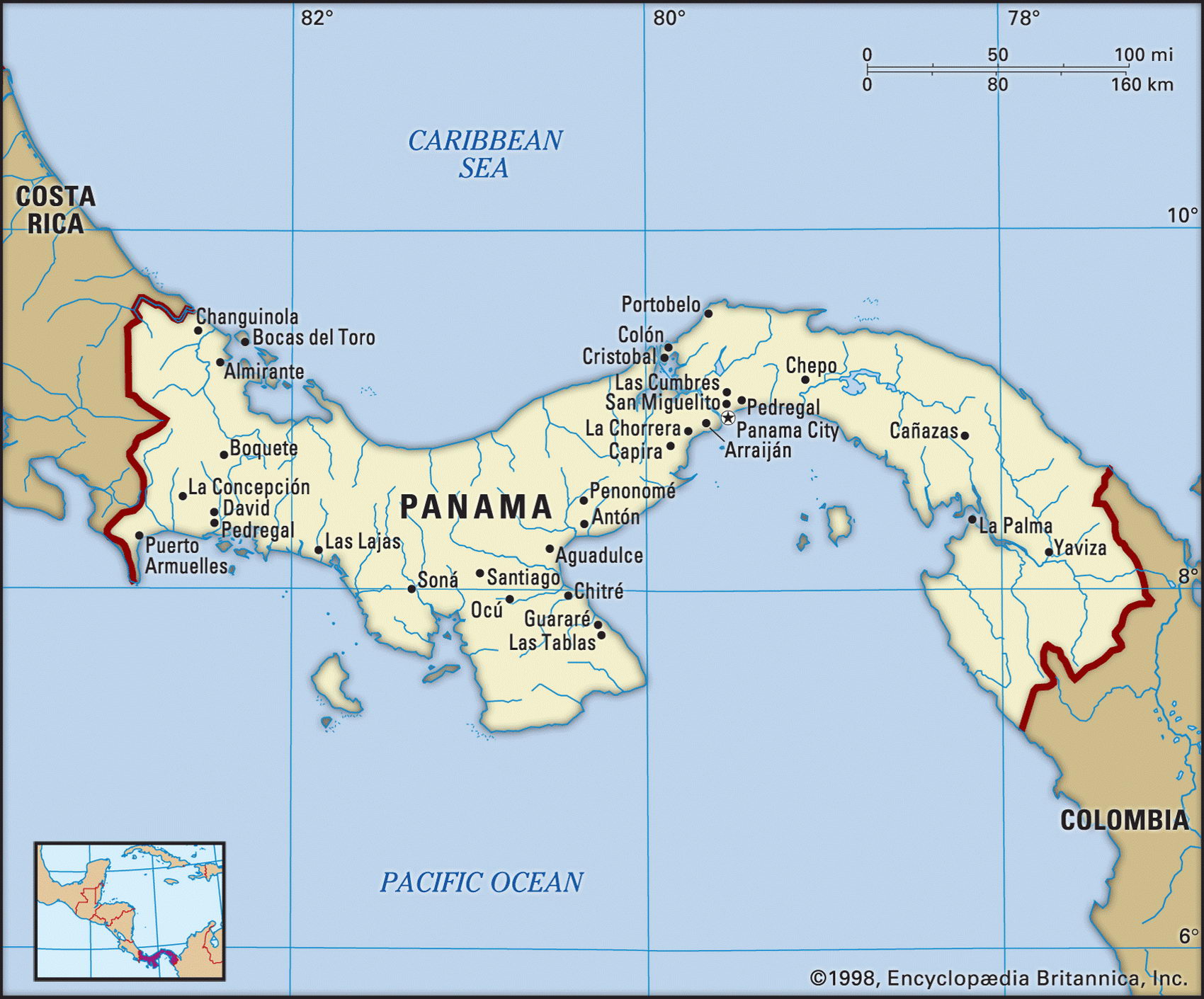 Physical Map Of Panama