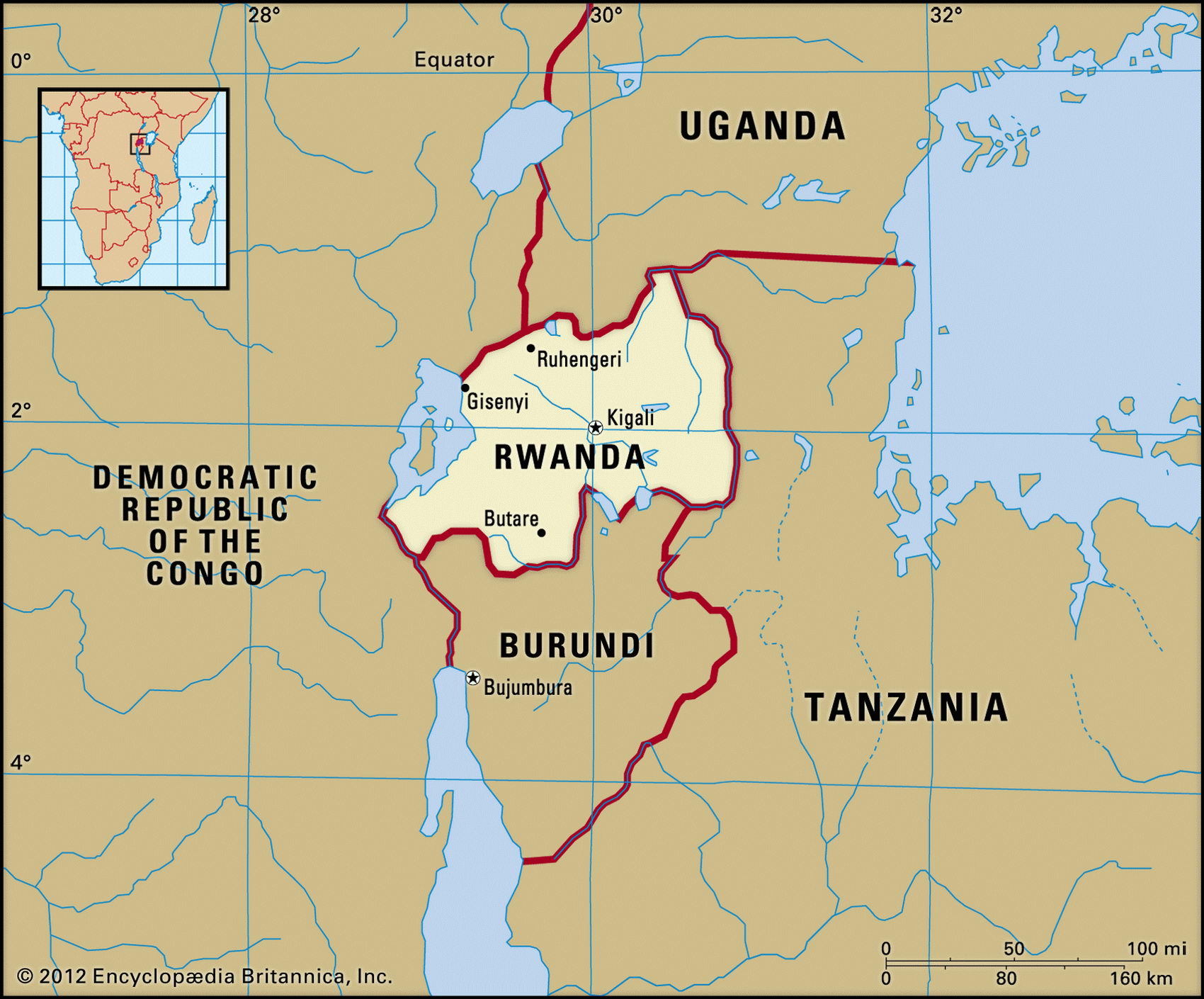 Where Is Rwanda On A Map Of Africa