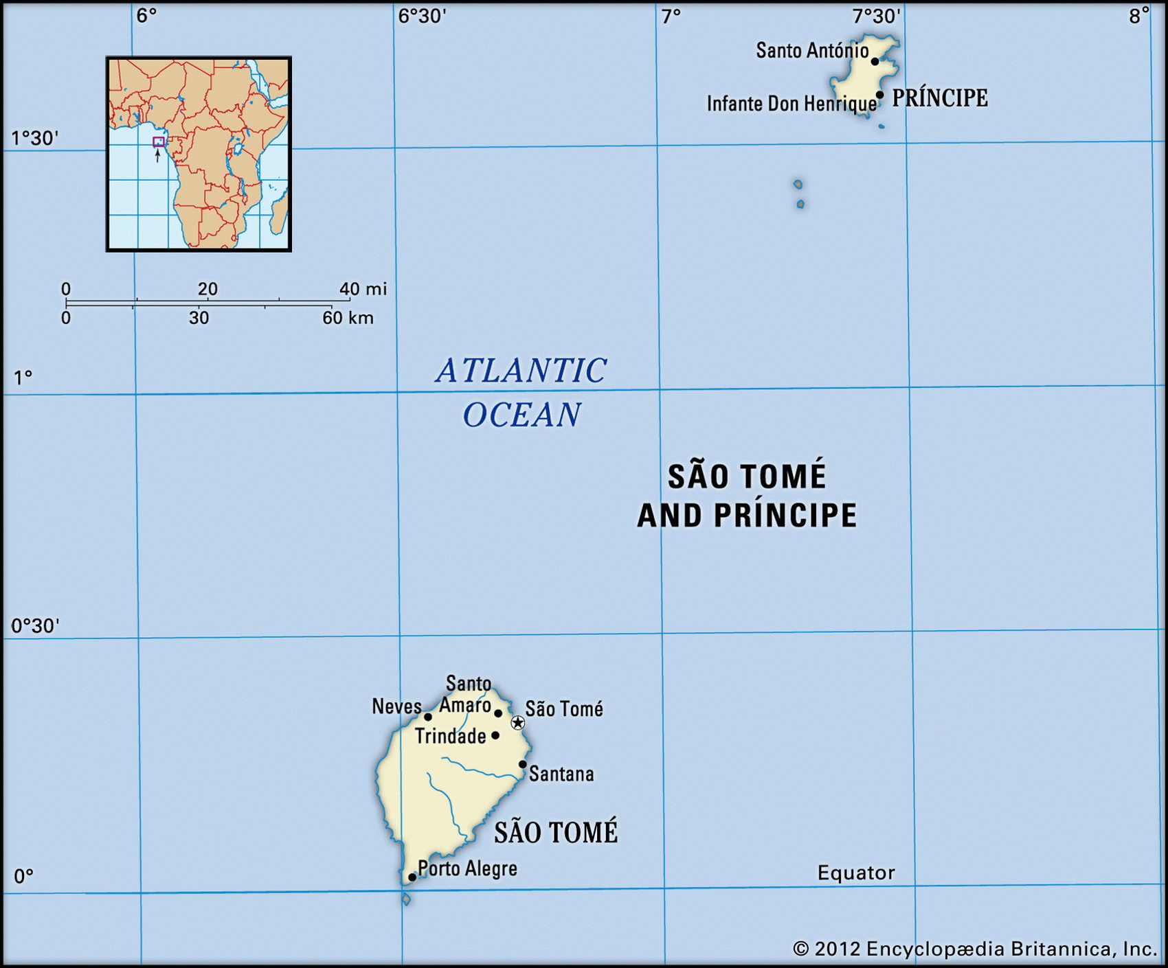 Democratic Republic of Sao Tome and Principe map