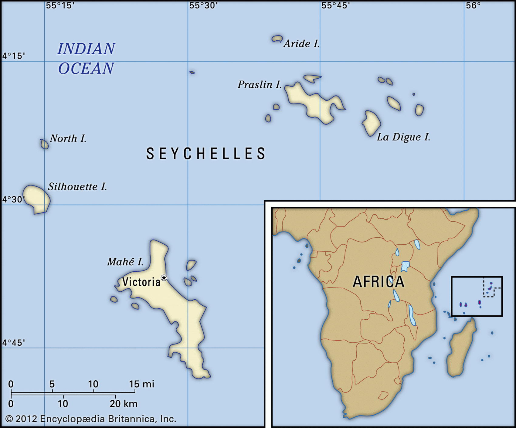 Map of Seychelles and geographical facts, Where Seychelles on the world