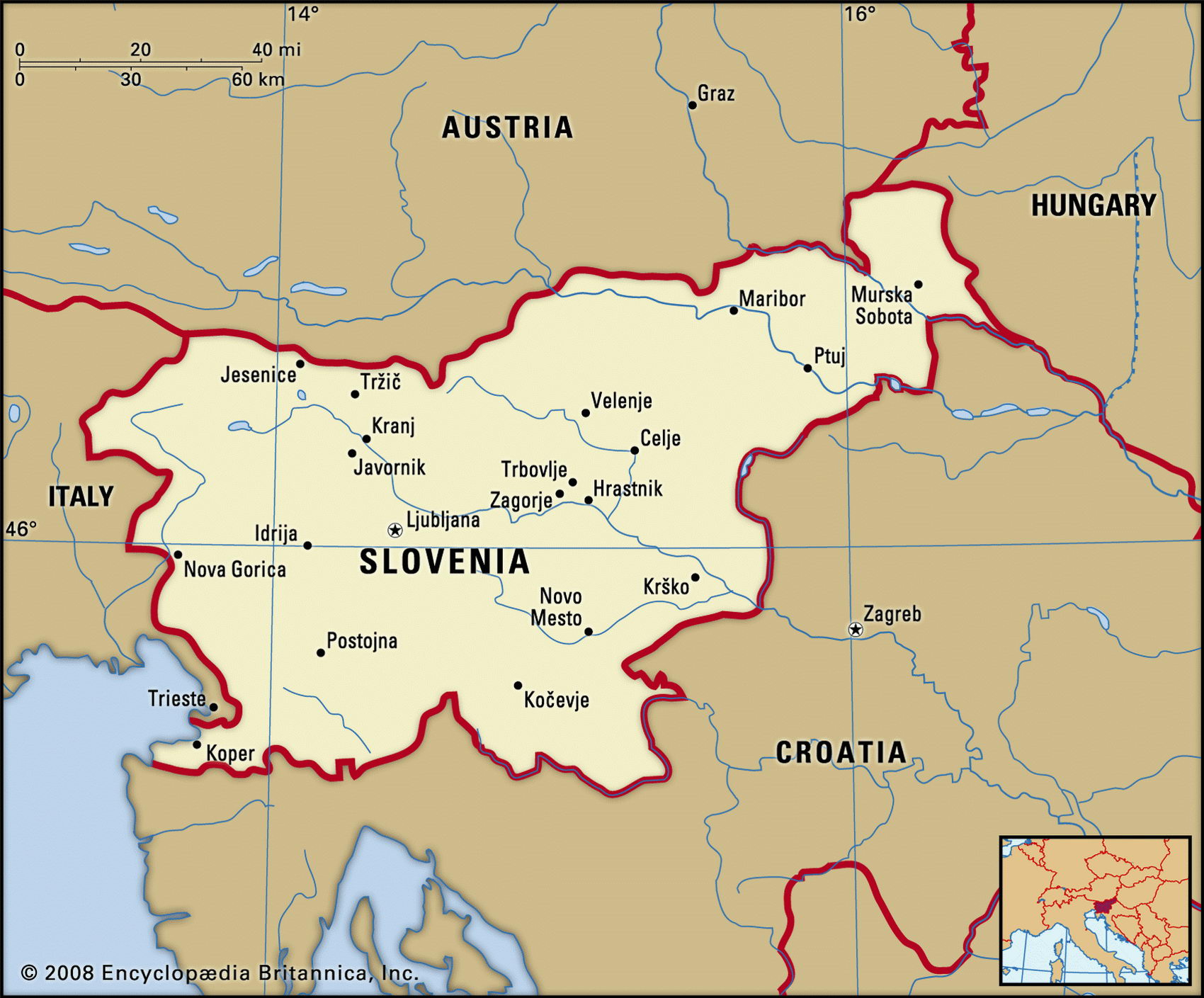 Map Of Slovenia And Geographical Facts Where Slovenia Is On The World 