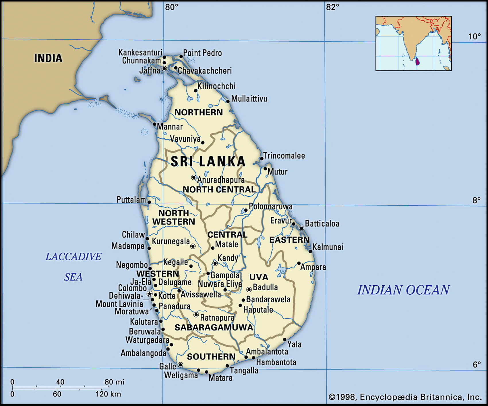 India To Sri Lanka Map
