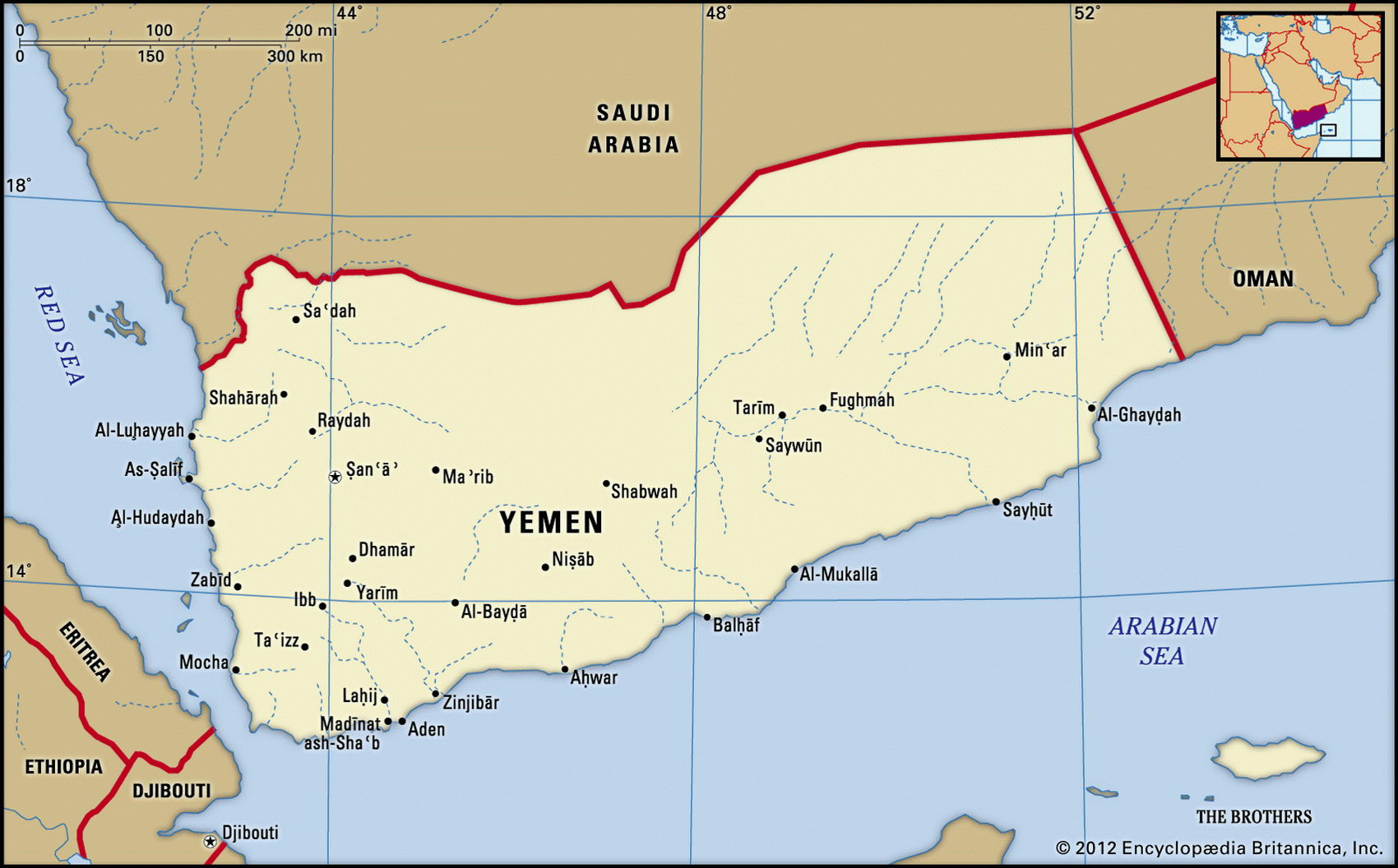 Map Of Yemen And Geographical Facts Where Yemen Is On The World Map
